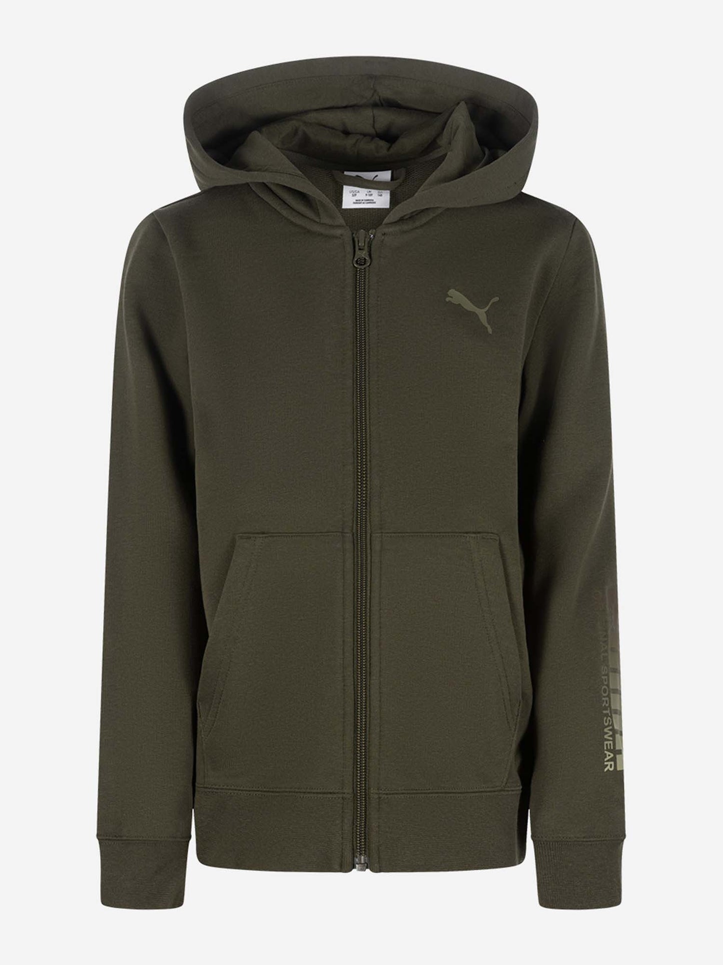 FELPA FULL ZIP BTS PUMA DA BAMBINO OLIVA