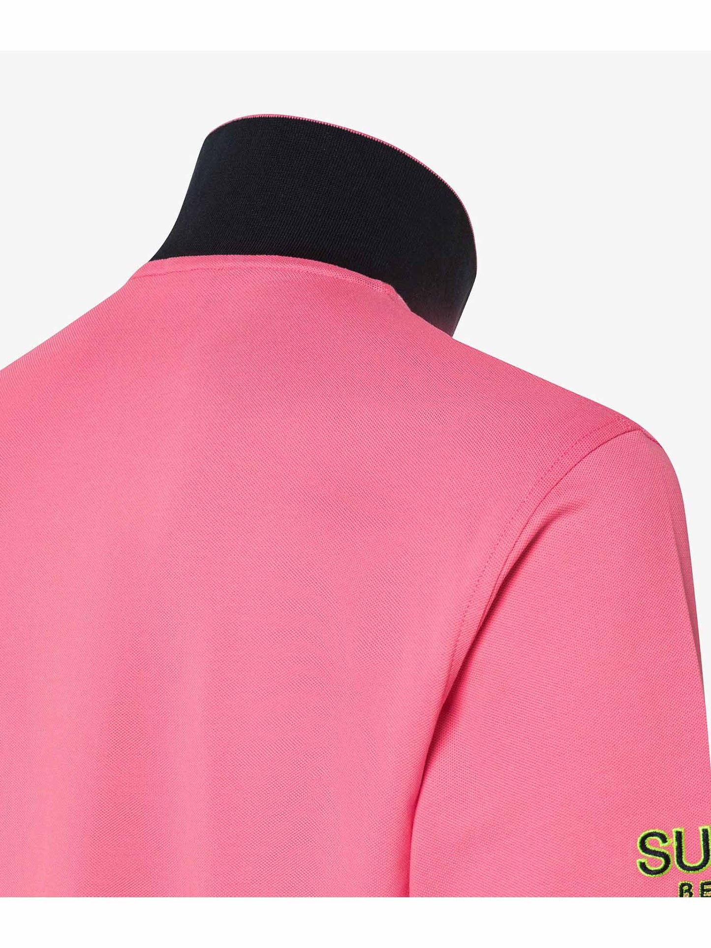 Sun68 polo da uomo fucsia in cotone con logo ricamato