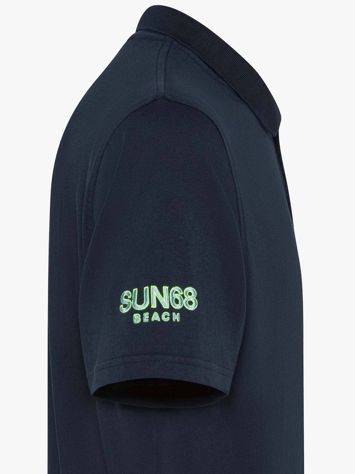 Sun68 polo a maniche corte da uomo in cotone blu casual