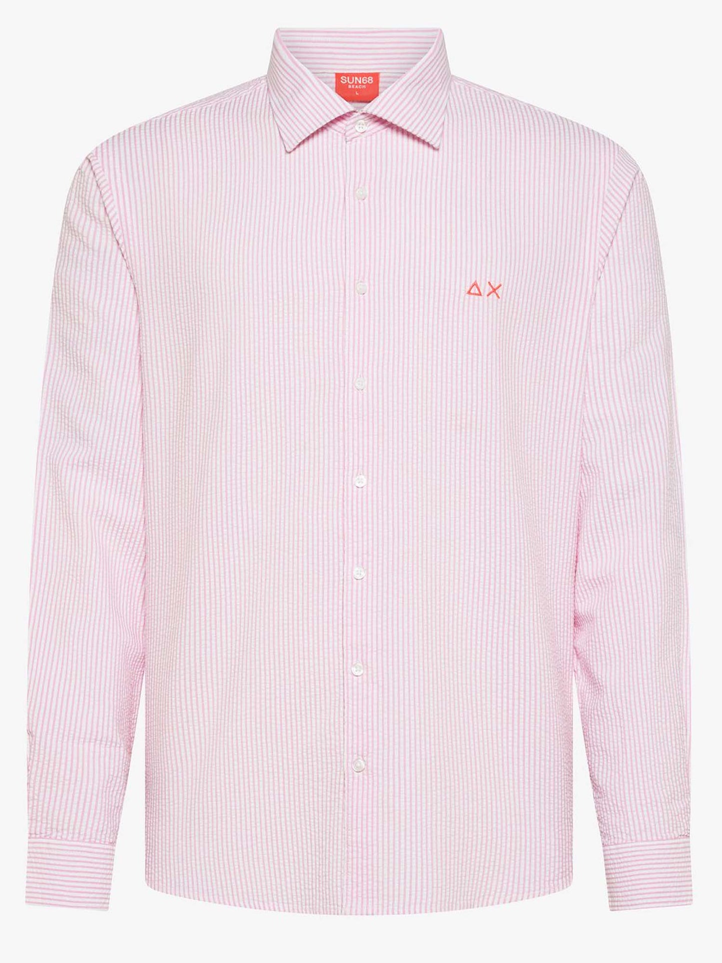 Camicia a righe multicolore Sun68 casual da uomo per primavera estate