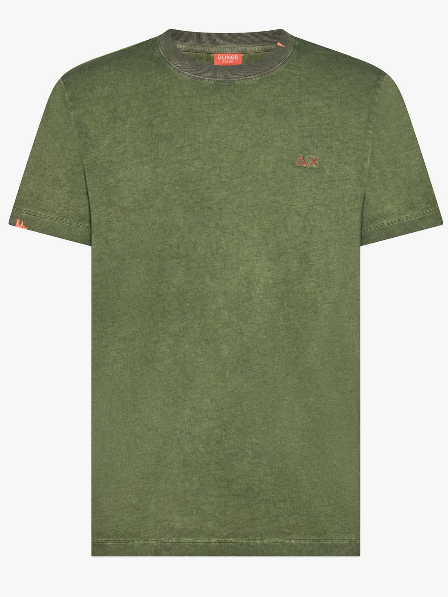 Sun68 t-shirt maniche corte da uomo verde in cotone jersey
