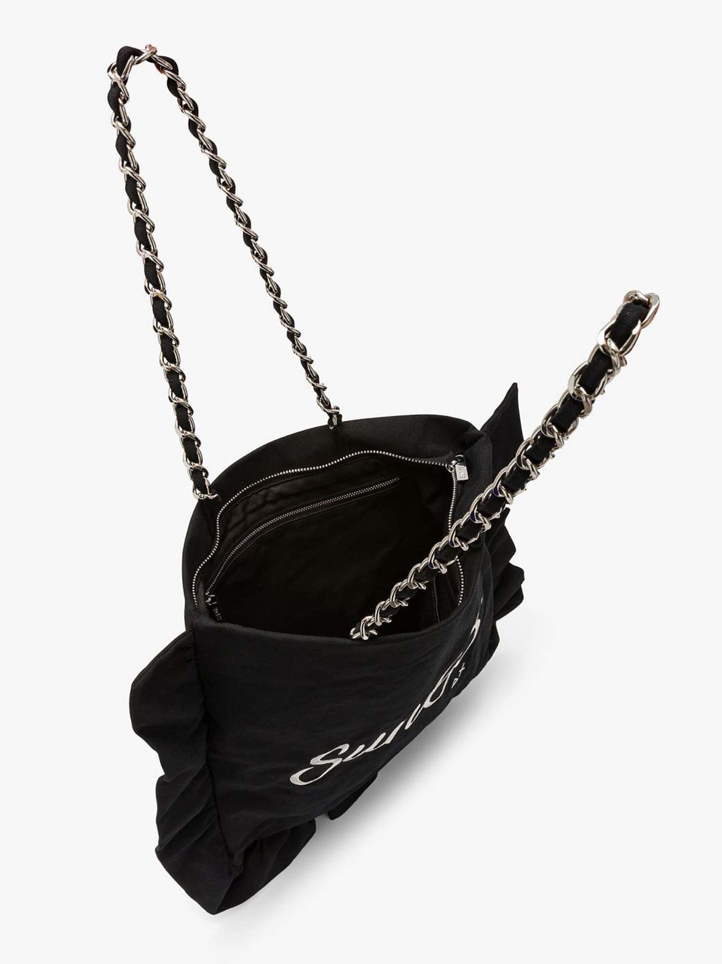 Sun68 shopper in cotone nero da Donna con dettagli arricciati