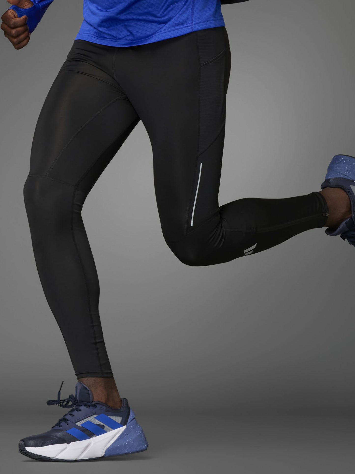 LEGGINGS OWN THE RUN ADIDAS UOMO NERO