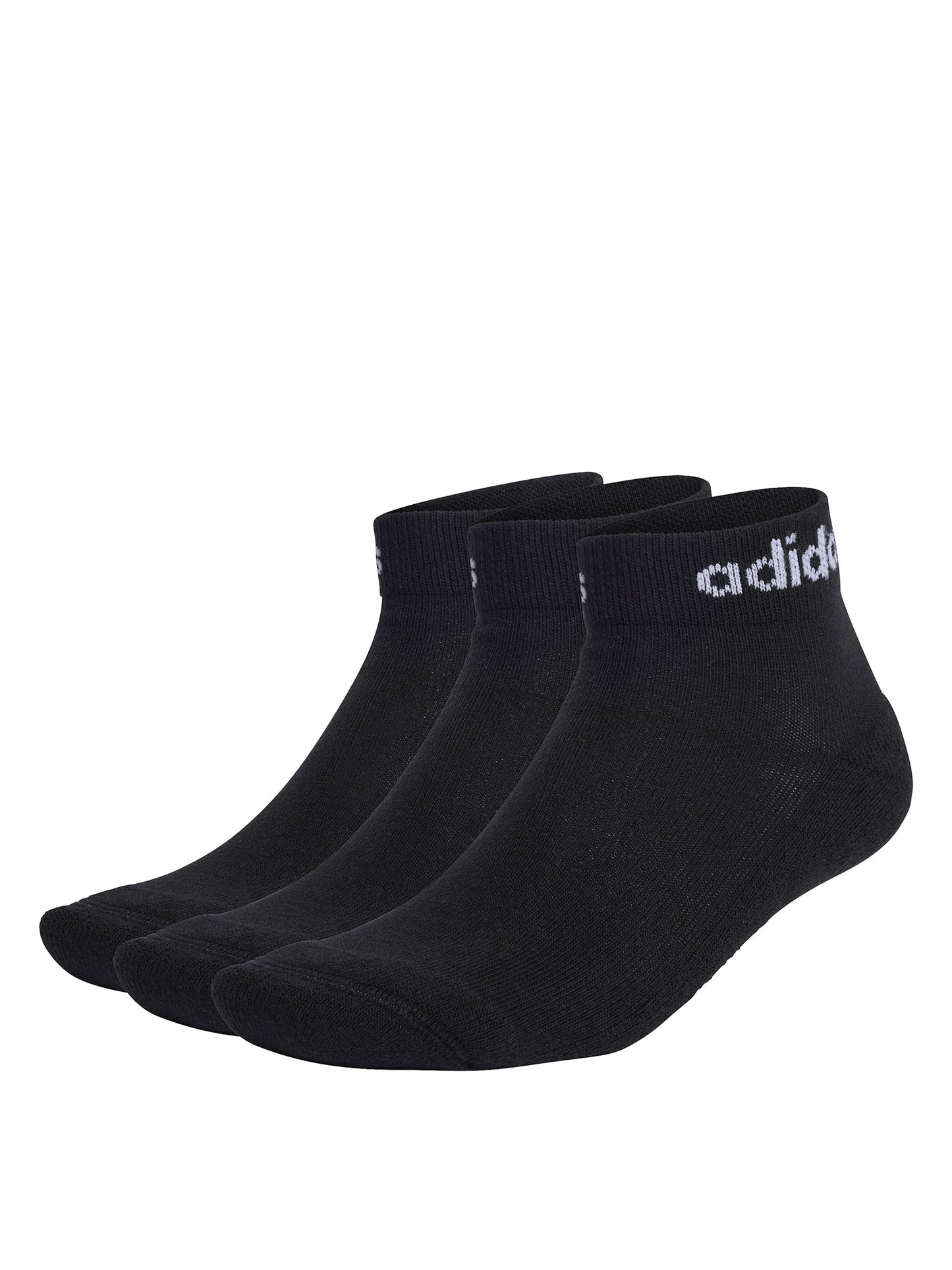 Set 3 paia di calze sportive nere Adidas Linear per uomo