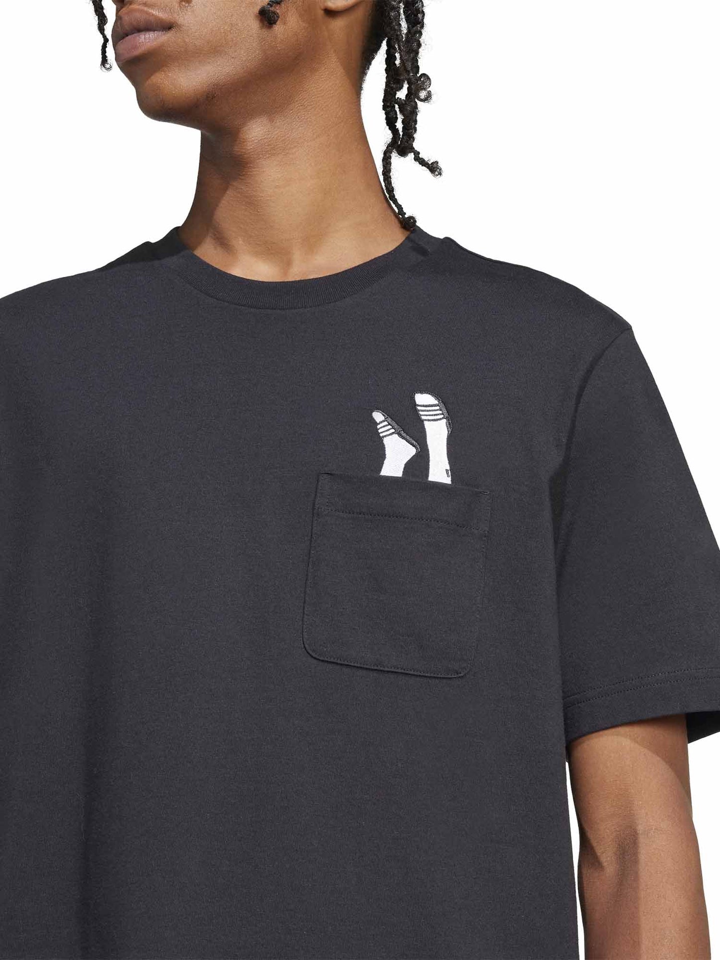 T-SHIRT SLIDES GRAPHIC POCKET ADIDAS UOMO NERO