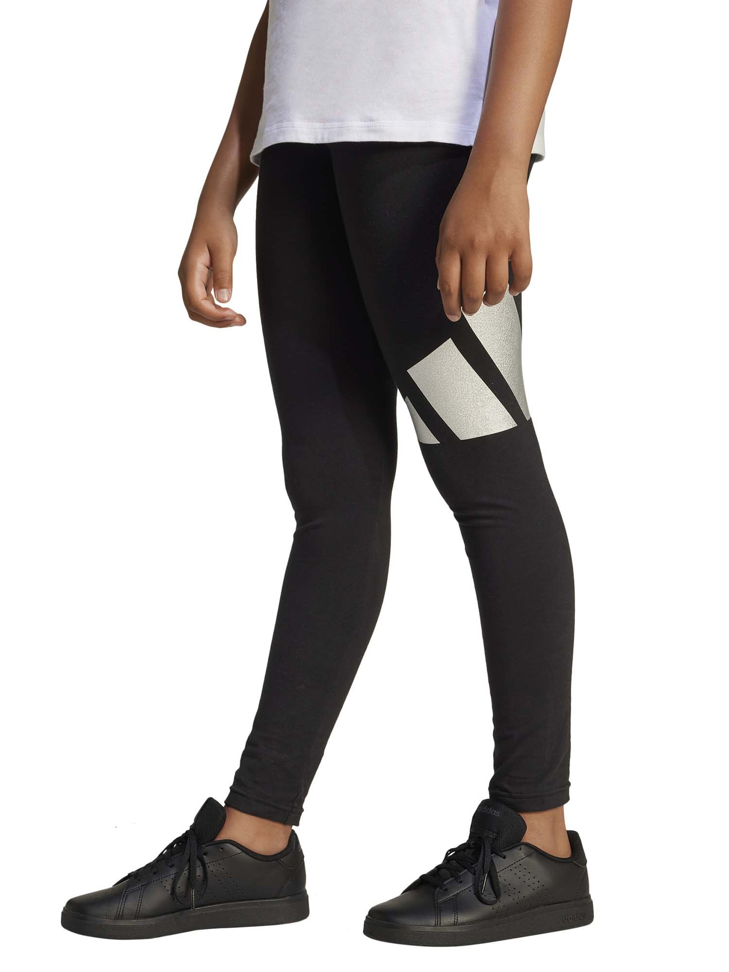 LEGGINGS ADIDAS BAMBINA NERO-ARGENTO