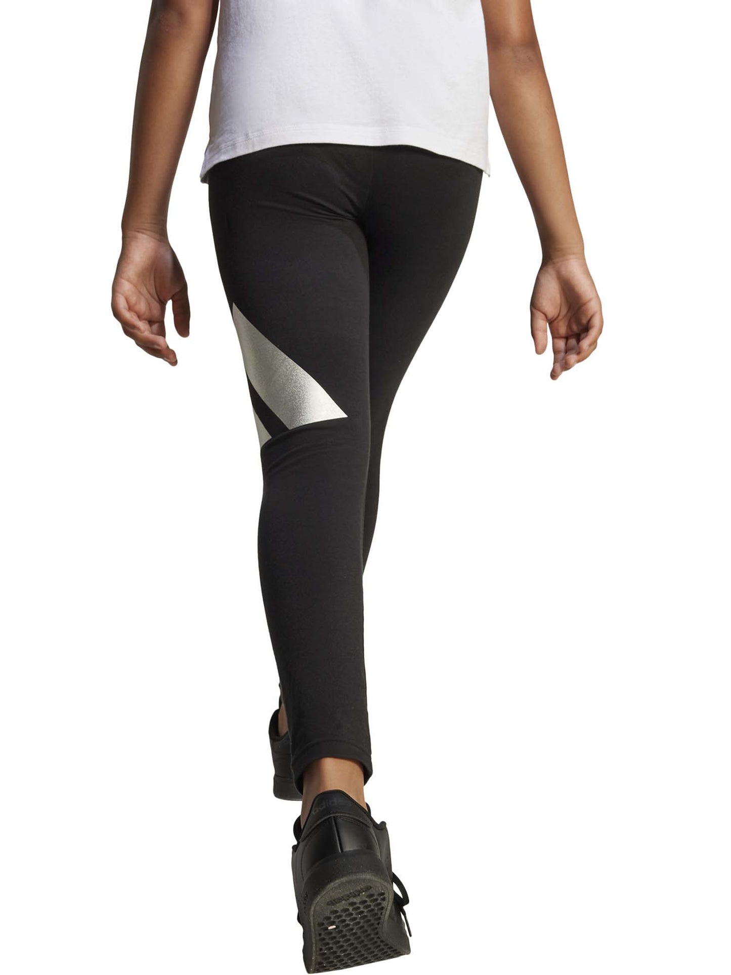 LEGGINGS ADIDAS BAMBINA NERO-ARGENTO