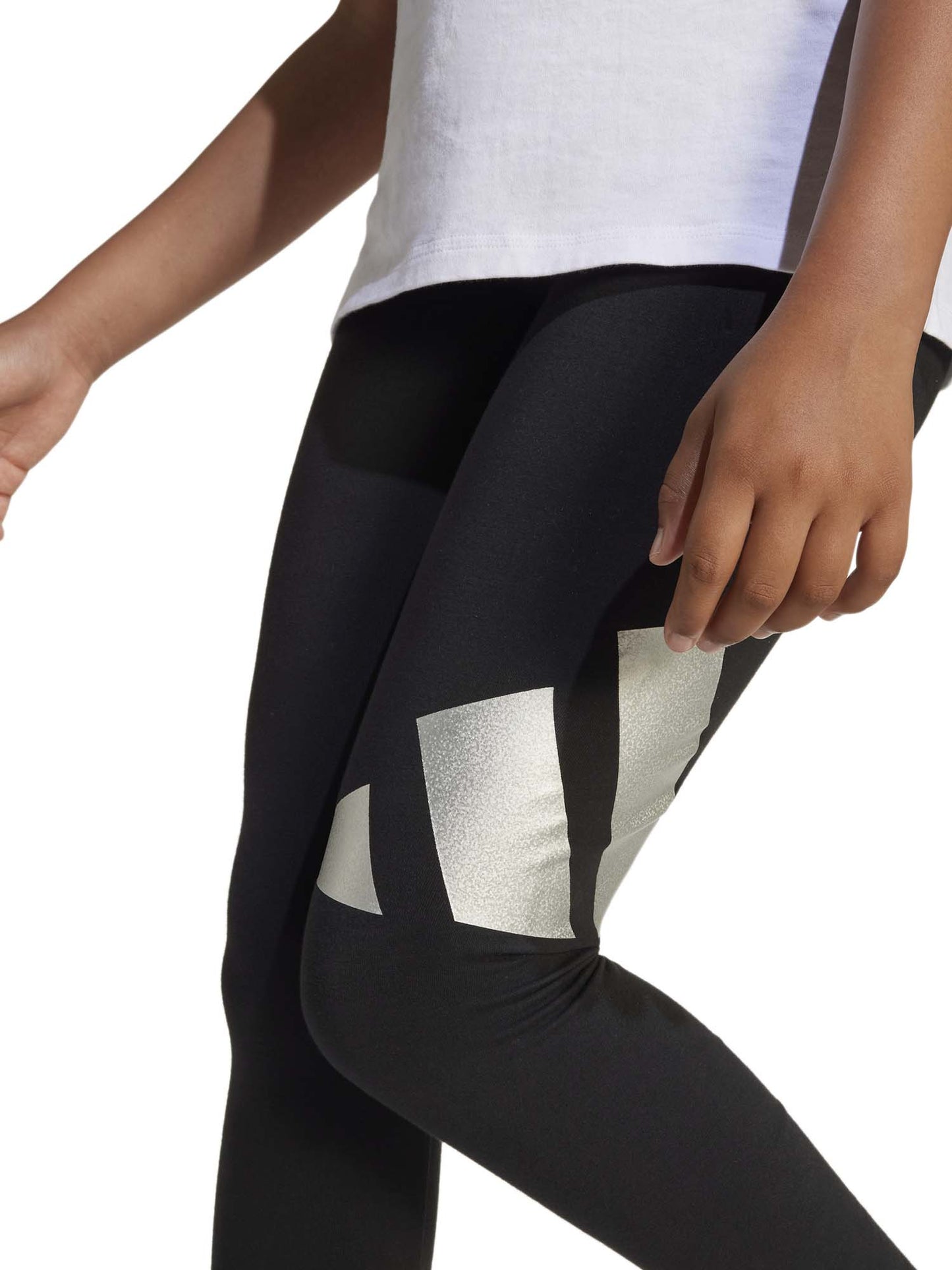 LEGGINGS ADIDAS BAMBINA NERO-ARGENTO