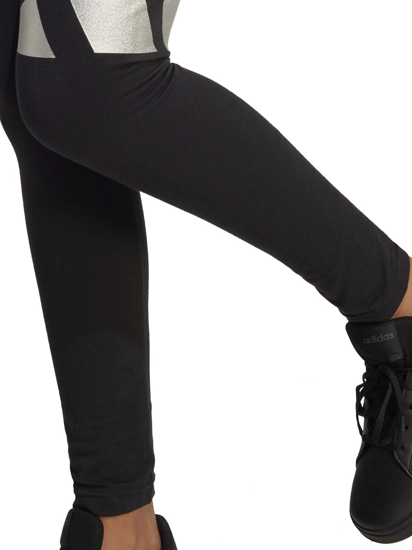 LEGGINGS ADIDAS BAMBINA NERO-ARGENTO