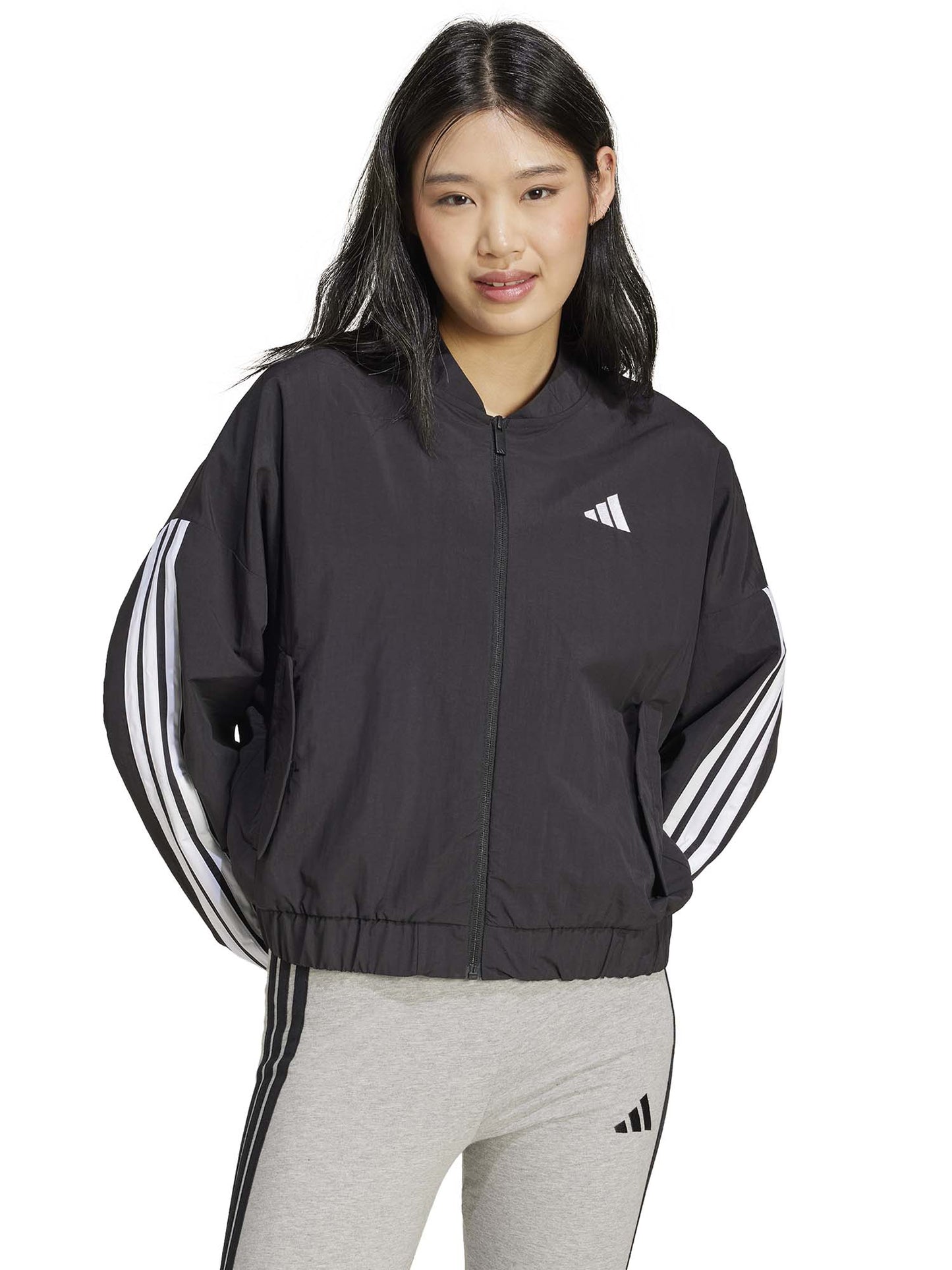 FELPA WOVEN BOMBER ADIDAS DONNA NERO