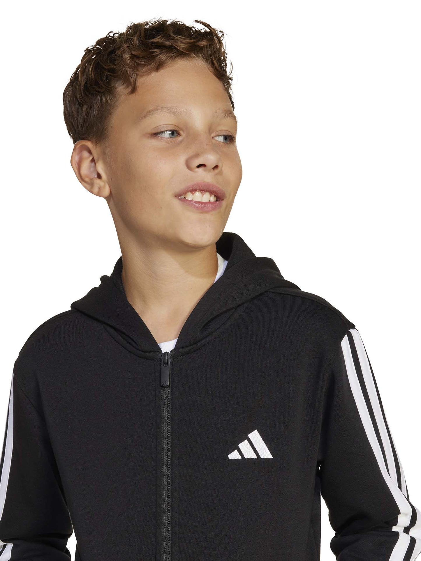 ADIDAS FELPA CON CAPPUCCIO BAMBINI NERO