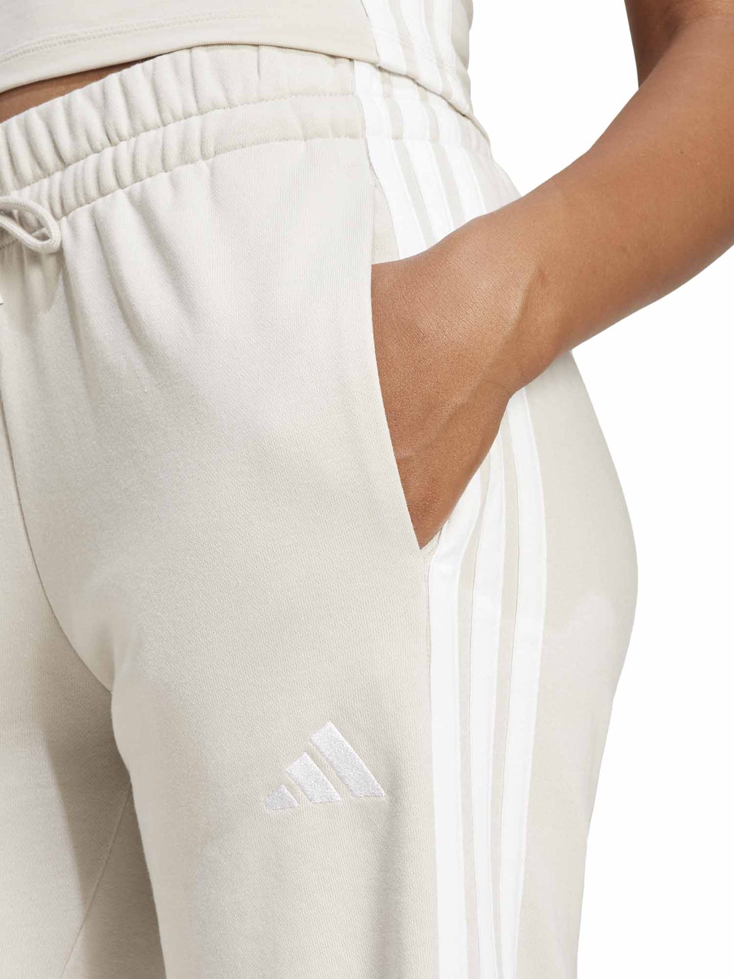 Pantaloni sportivi Adidas 3-Stripes da donna color crema