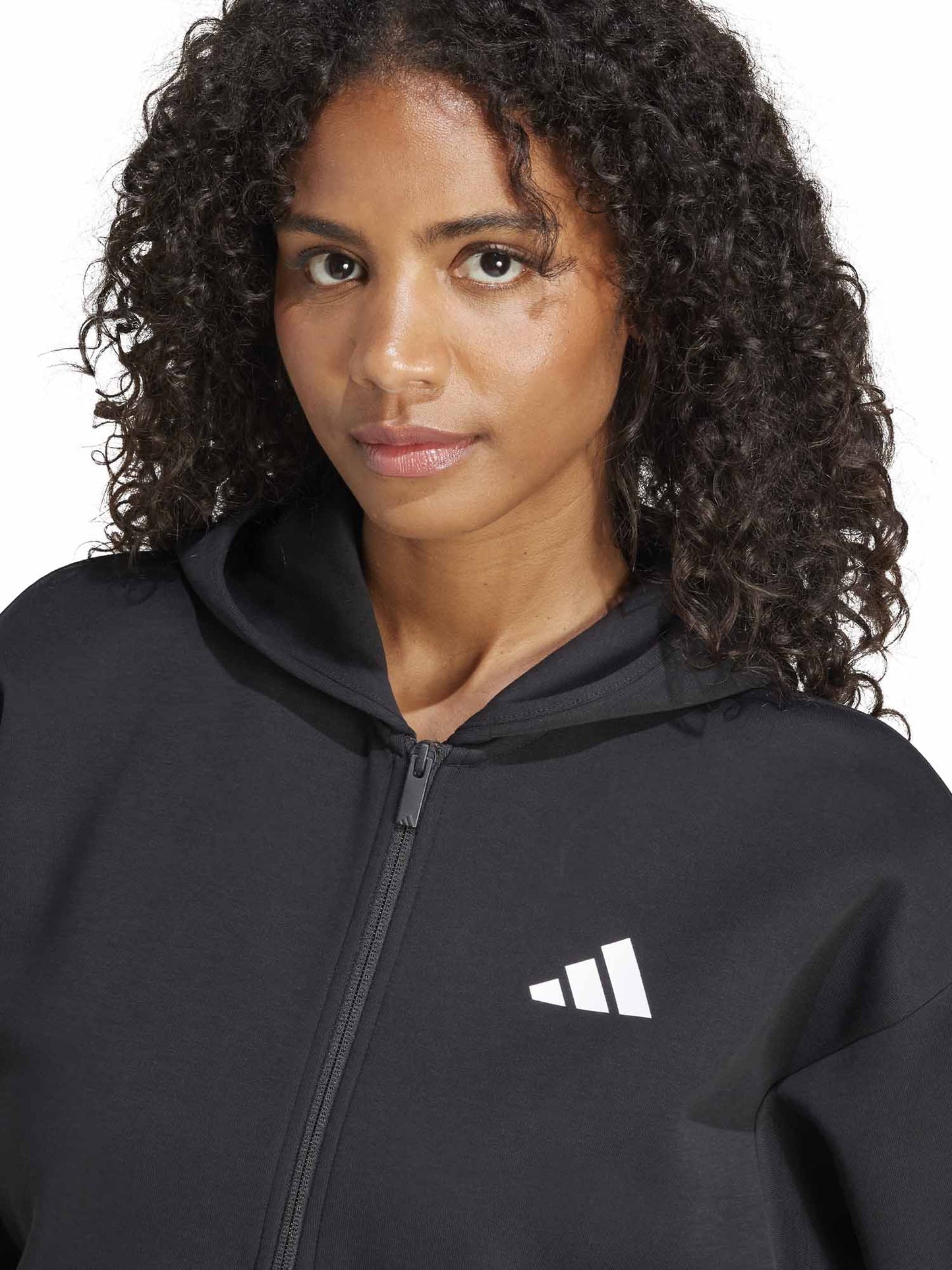 Felpa con zip e cappuccio Adidas Future Icons 3-Stripes nera da donna