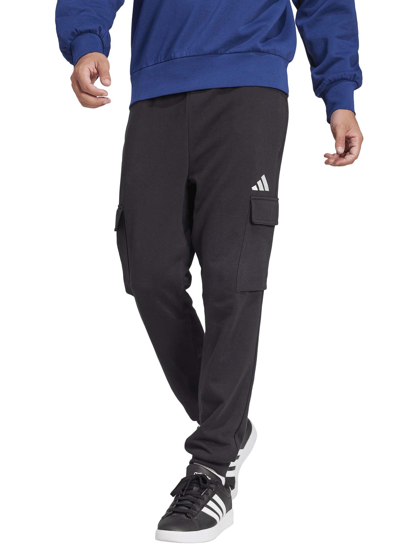 PANTALONE CARGO FEELCOZY ADIDAS DA UOMO NERO BIANCO