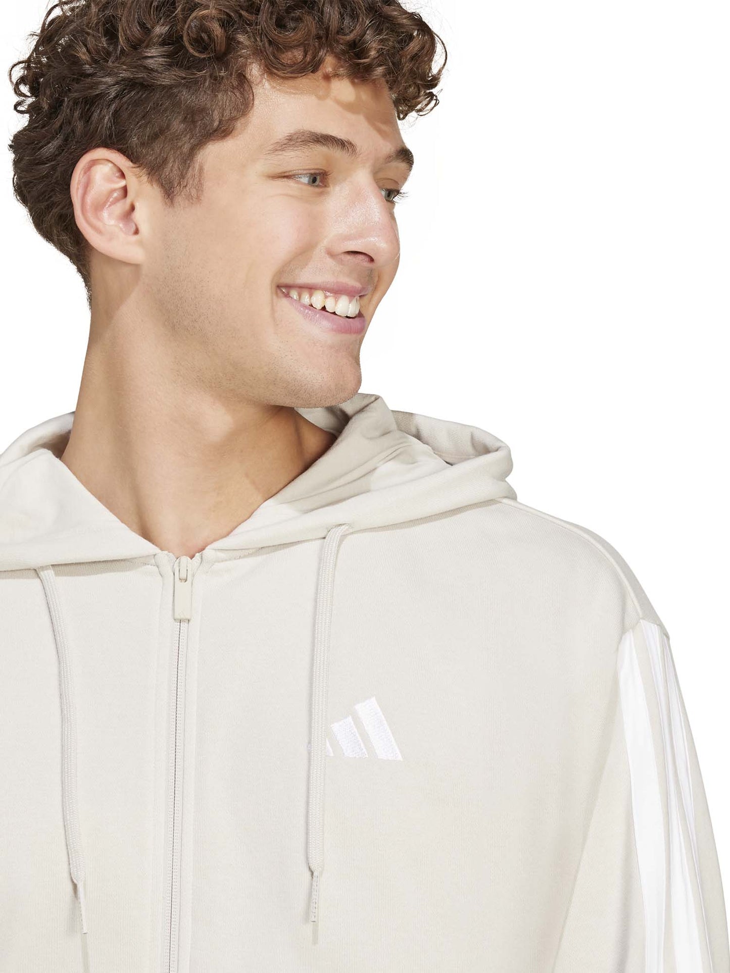 FELPA CON CAPPUCCIO FULLZIP ESSENTIAL ADIDAS UOMO ALLUMINIO