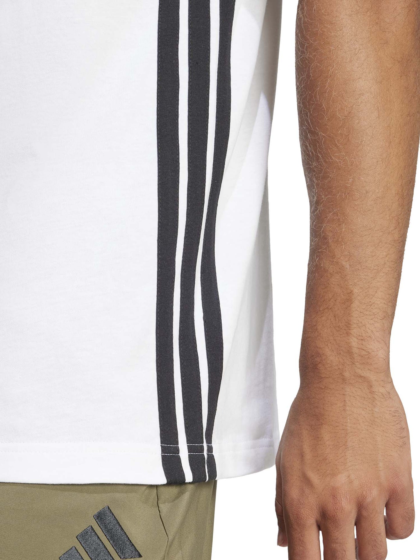 T-shirt Adidas Essentials 3-Stripes da uomo bianca