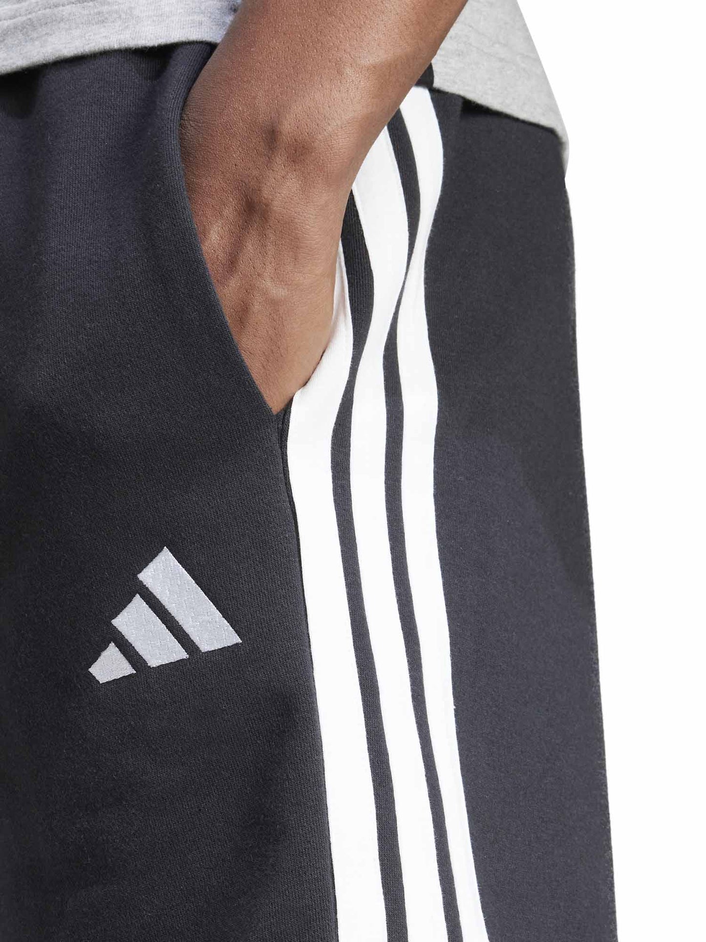 Shorts neri Adidas Essentials 3-Stripes da uomo in cotone