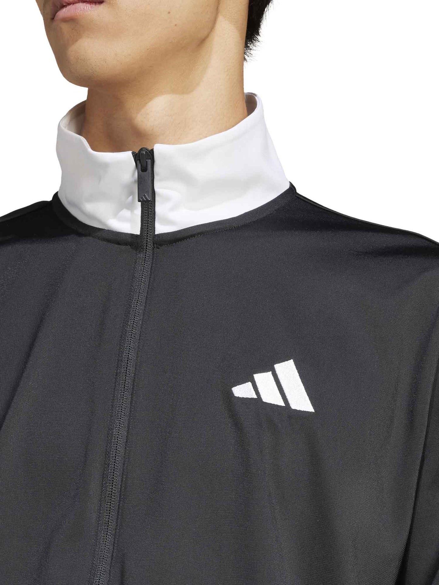 FELPA TRICOT FULLZIP ADIDAS UOMO NERO-BIANCO