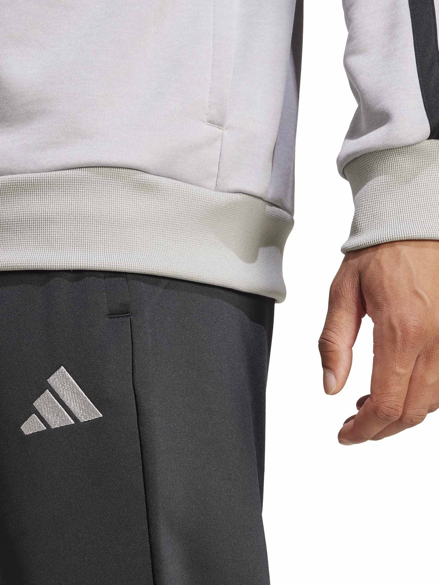 Tuta sportiva Adidas 3-Stripes da uomo in grigio