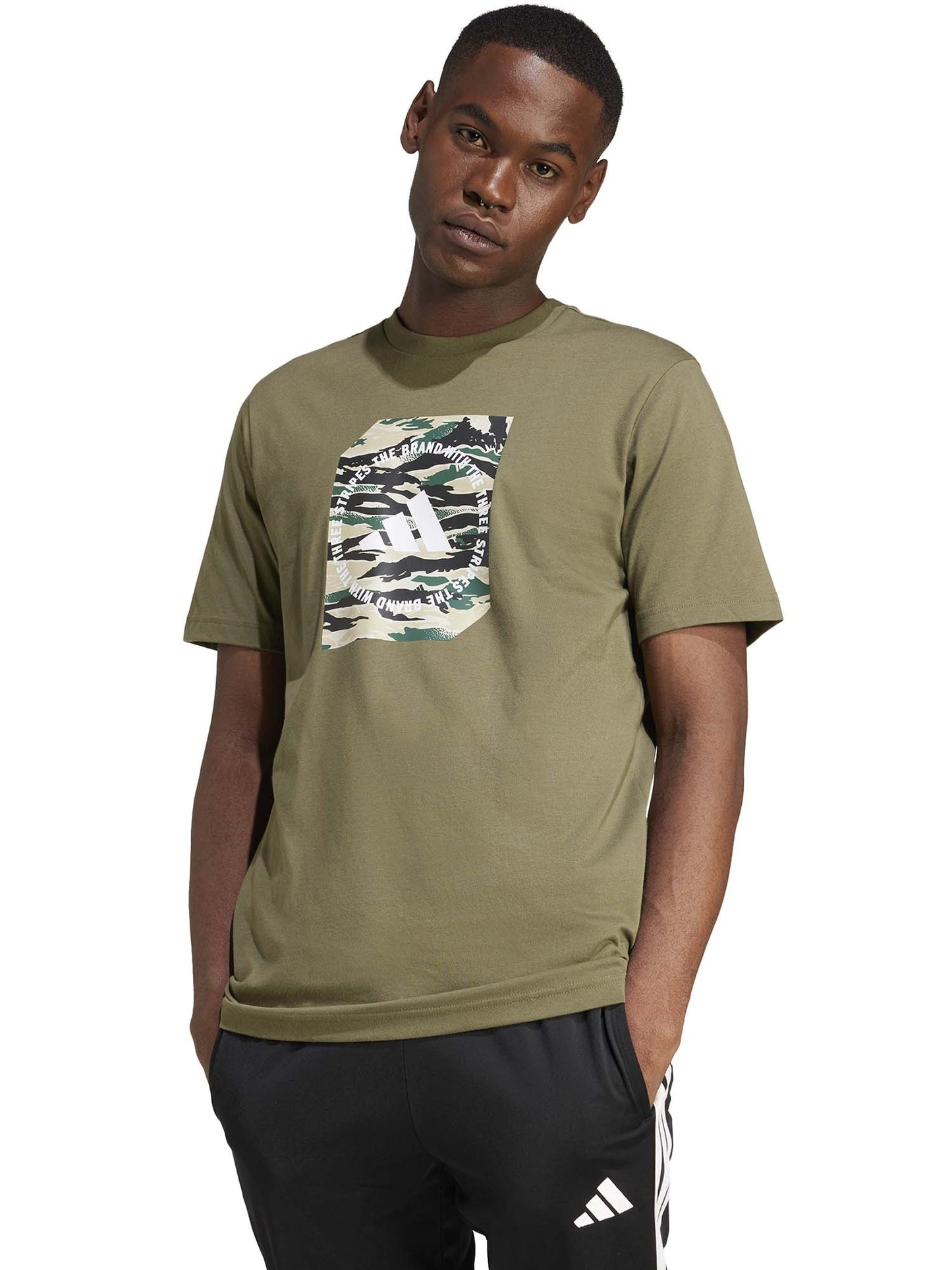 T-SHIRT CODES GRAPHIC ADIDAS UOMO VERDE MILITARE