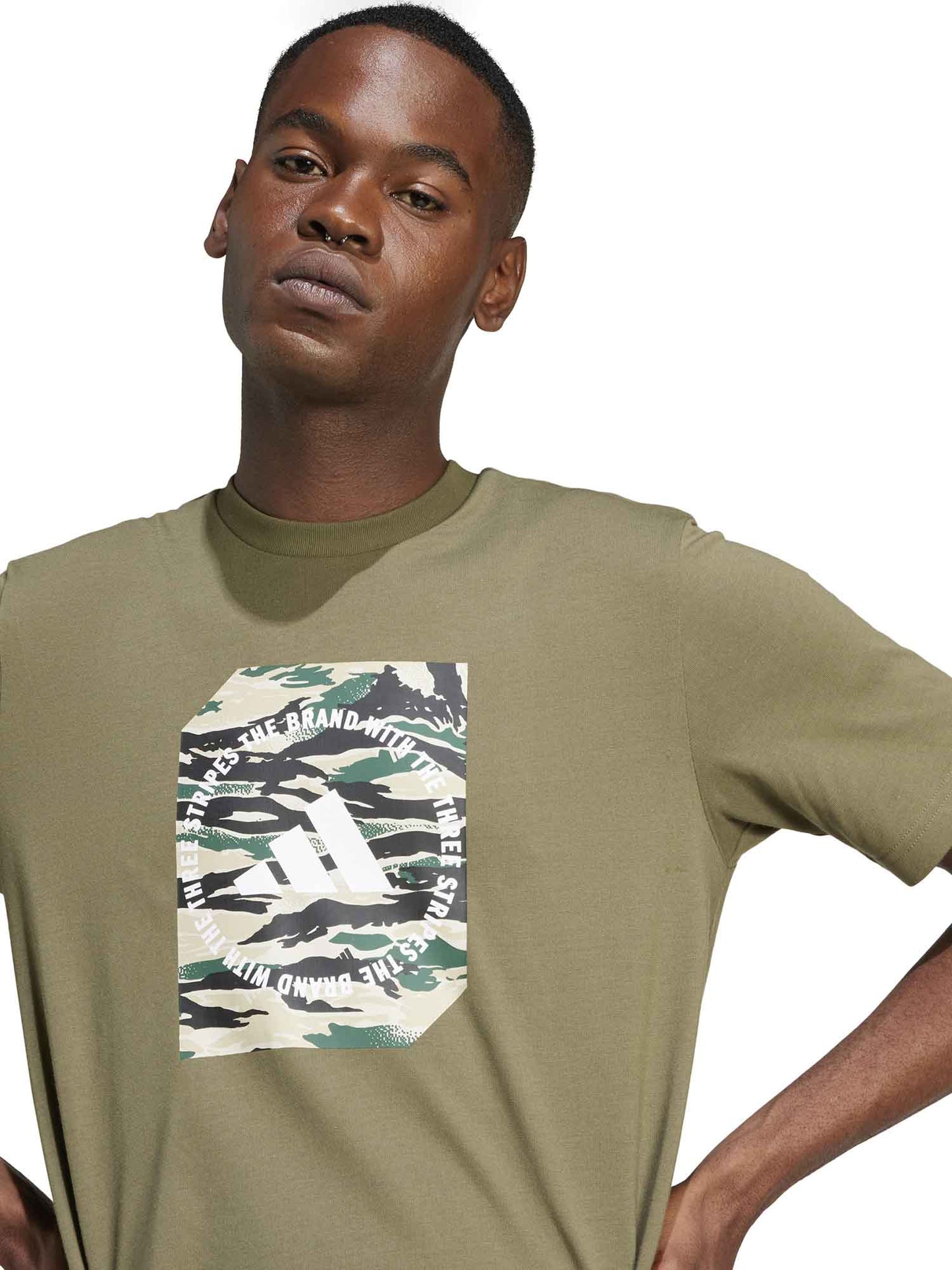 T-SHIRT CODES GRAPHIC ADIDAS UOMO VERDE MILITARE