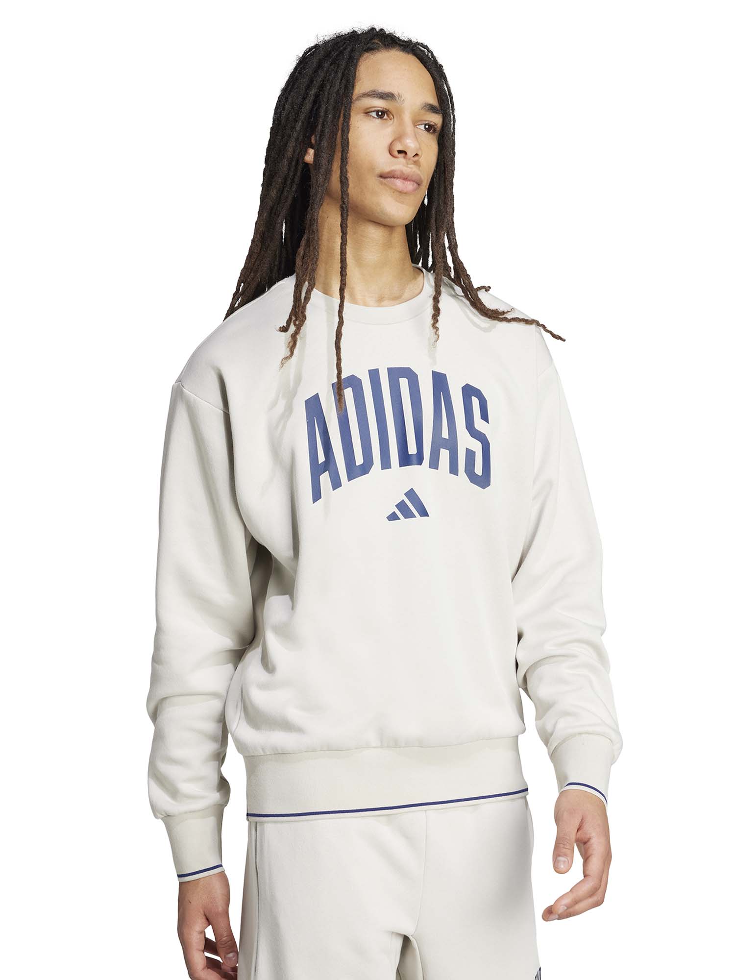 FELPA GIROCOLLO ADIDAS DA UOMO SABBIA – Meca Moda