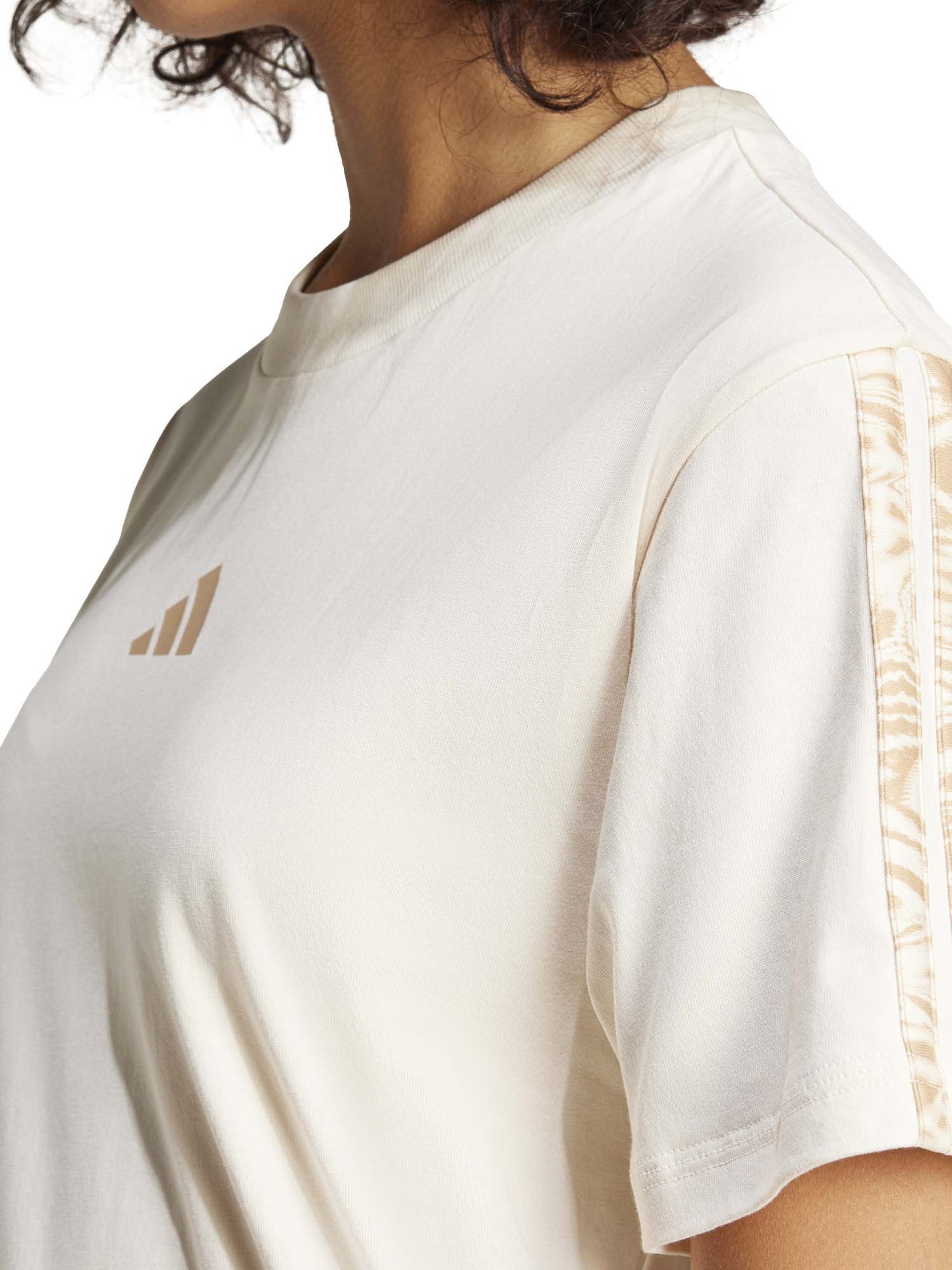 T-SHIRT SENSATIONALS ANIMAL ADIDAS DONNA BEIGE
