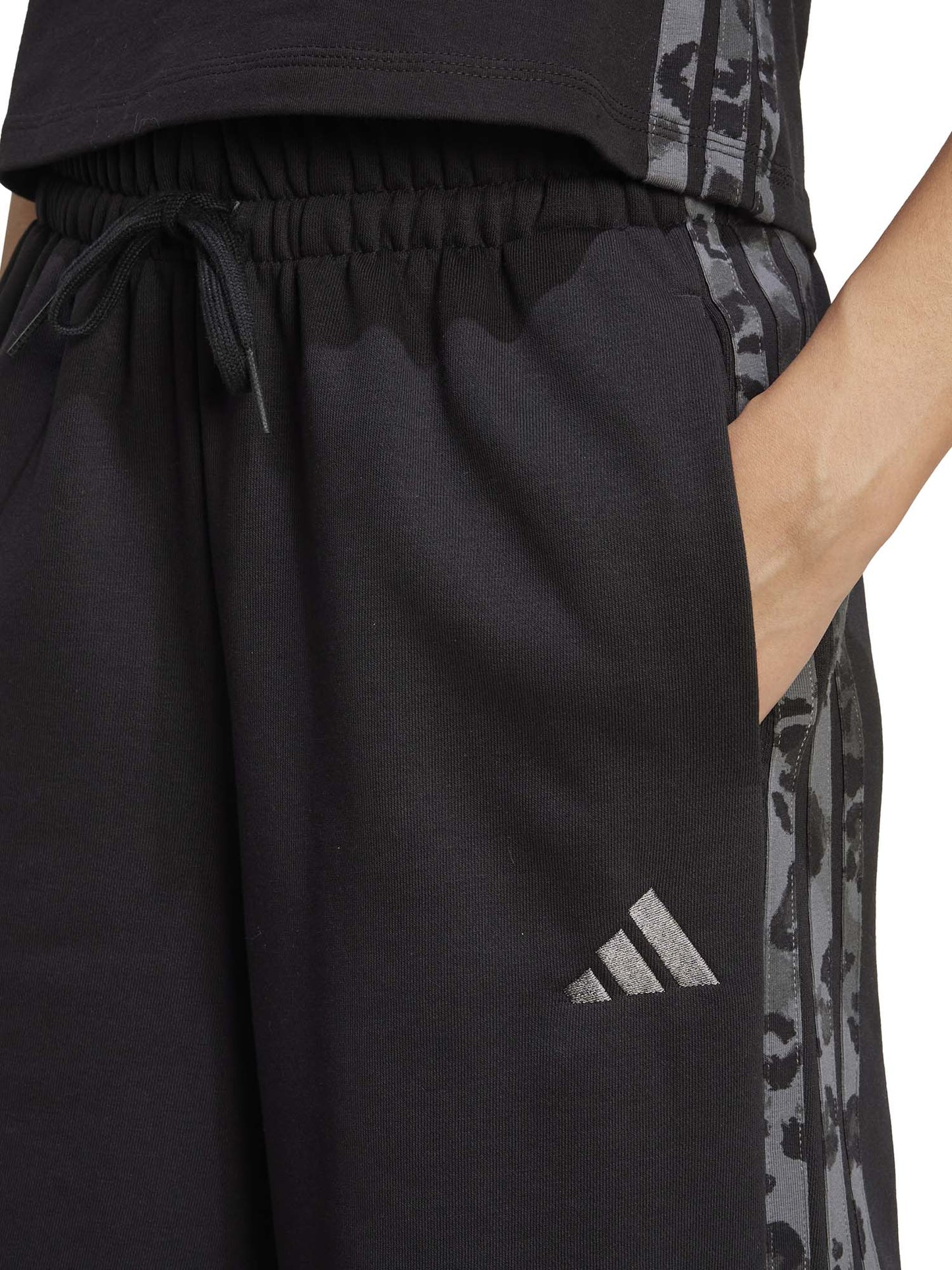 PANTALONE STAMPA ANIMALIER ADIDAS DA DONNA NERO