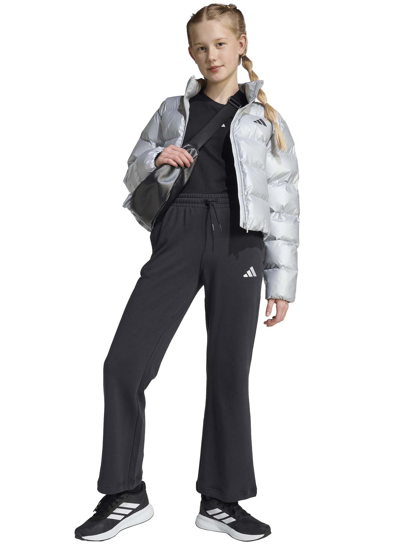 PANTALONE GLAM ADIDAS DA BAMBINA NERO