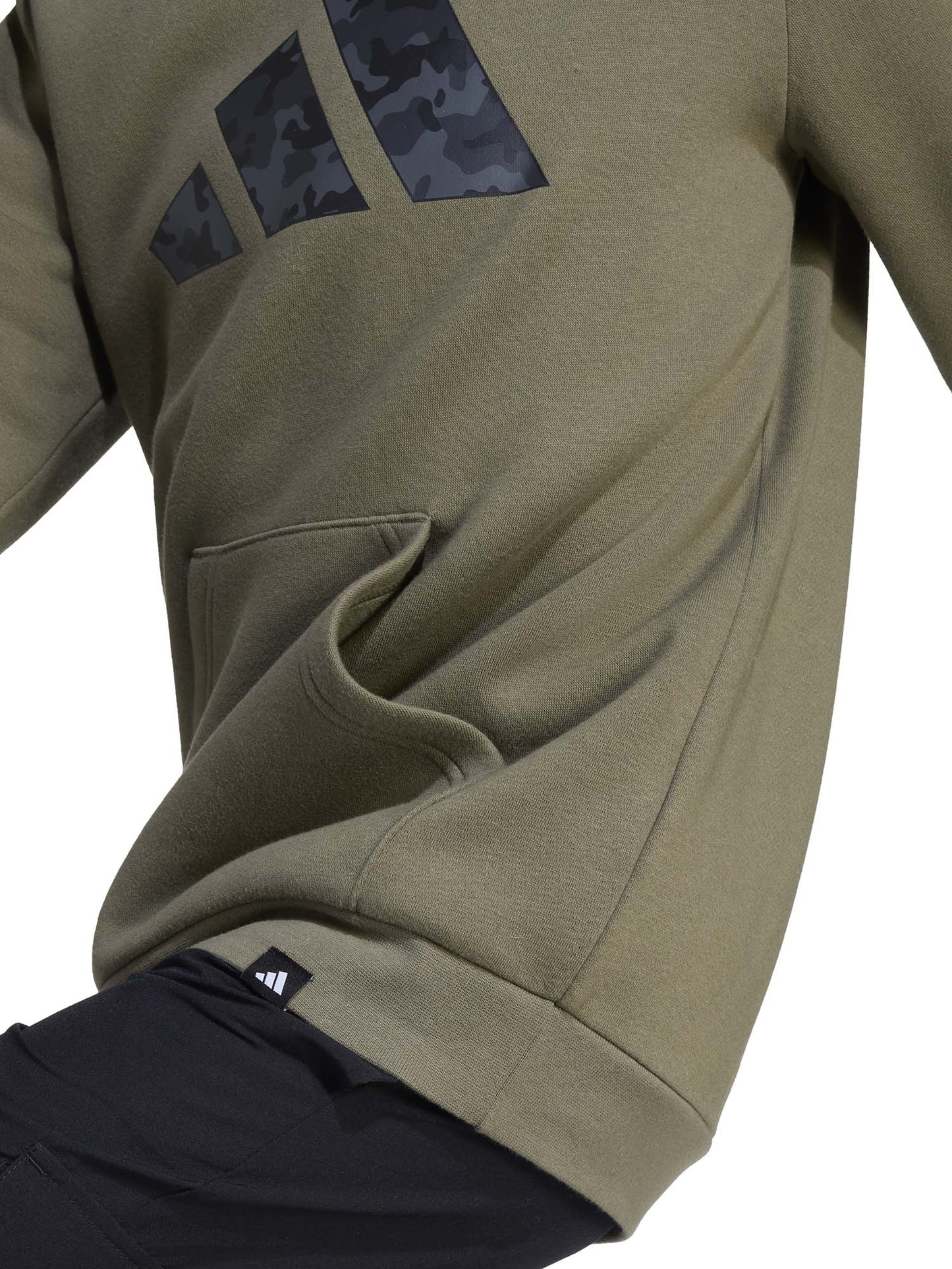 FELPA CON CAPPUCCIO CON GRAFICA MIMETICA ADIDAS BAMBINI OLIVA