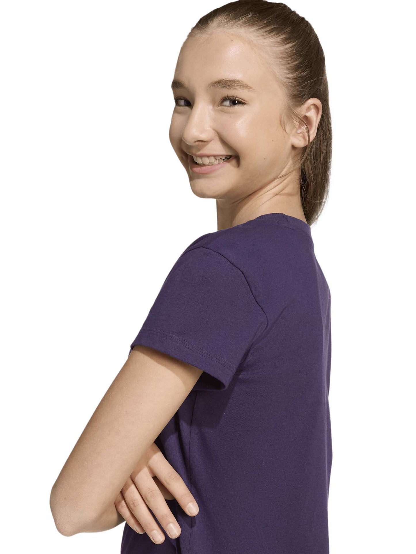 T-SHIRT MANICA CORTA CON LOGO ADIDAS DA BAMBINA VIOLA