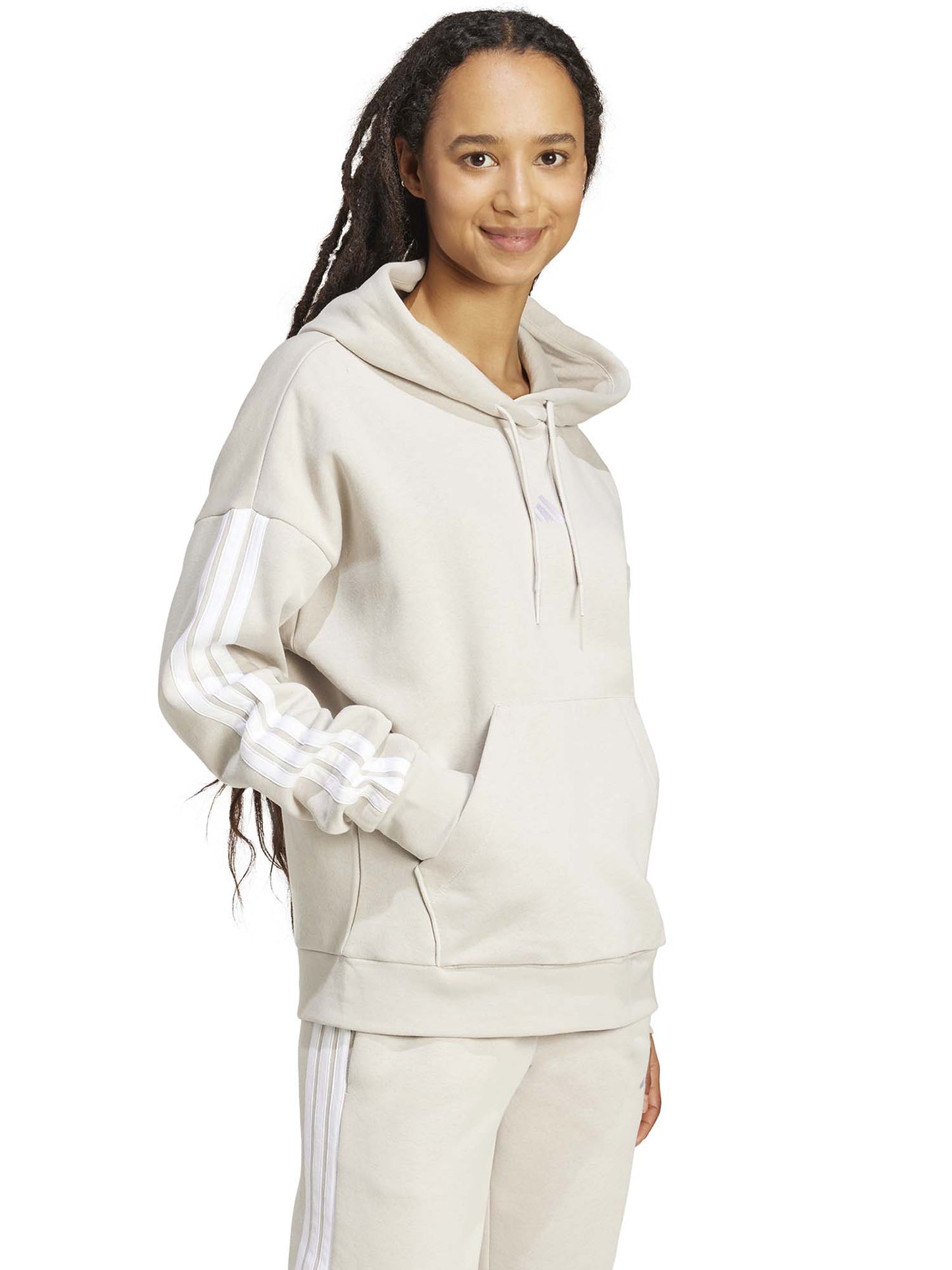 FELPA CON CAPPUCCIO ESSENTIALS ADIDAS DA DONNA SABBIA