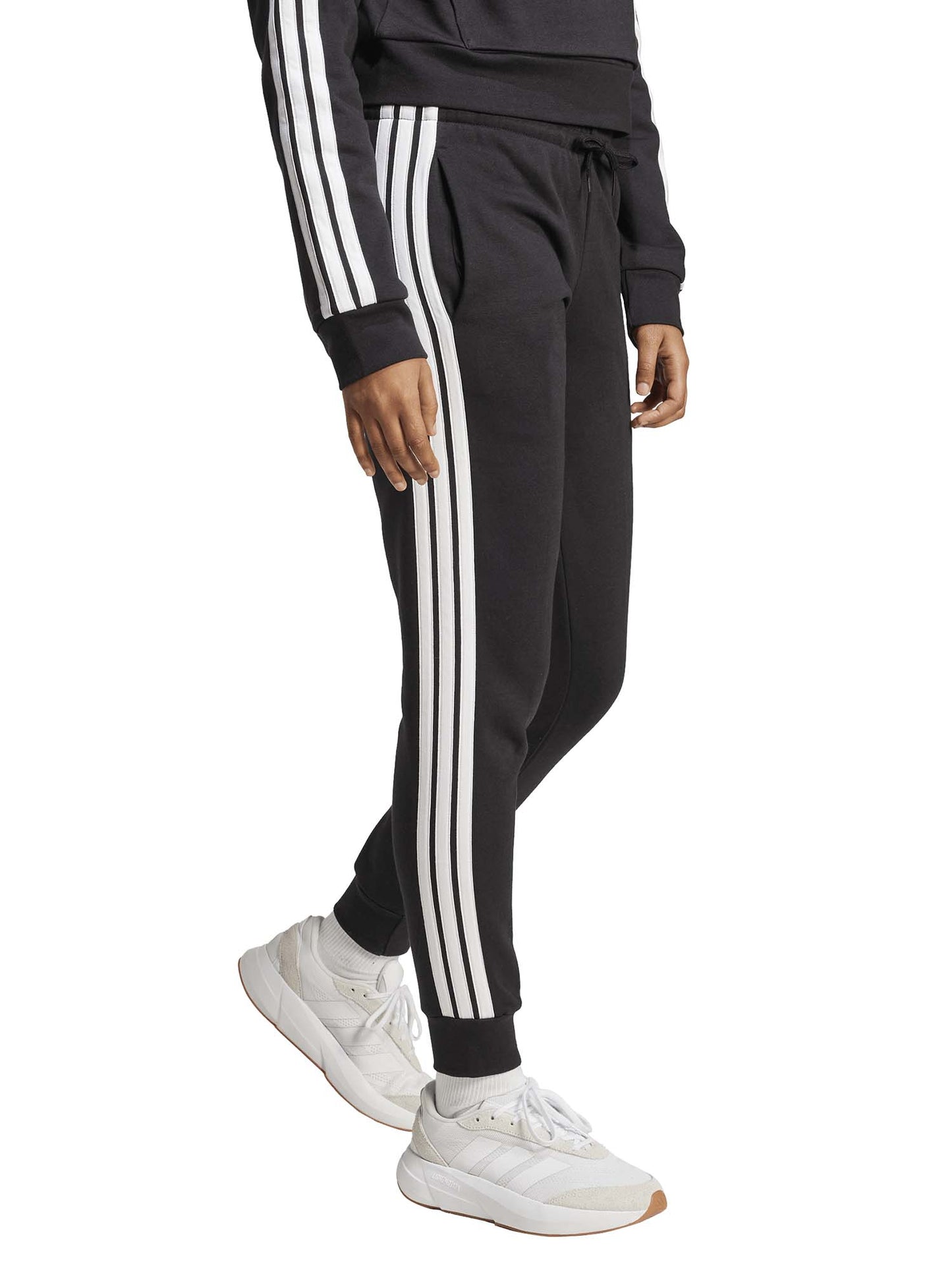 PANTALONE SLIM ESSENTIALS IN PILE ADIDAS DONNA NERO