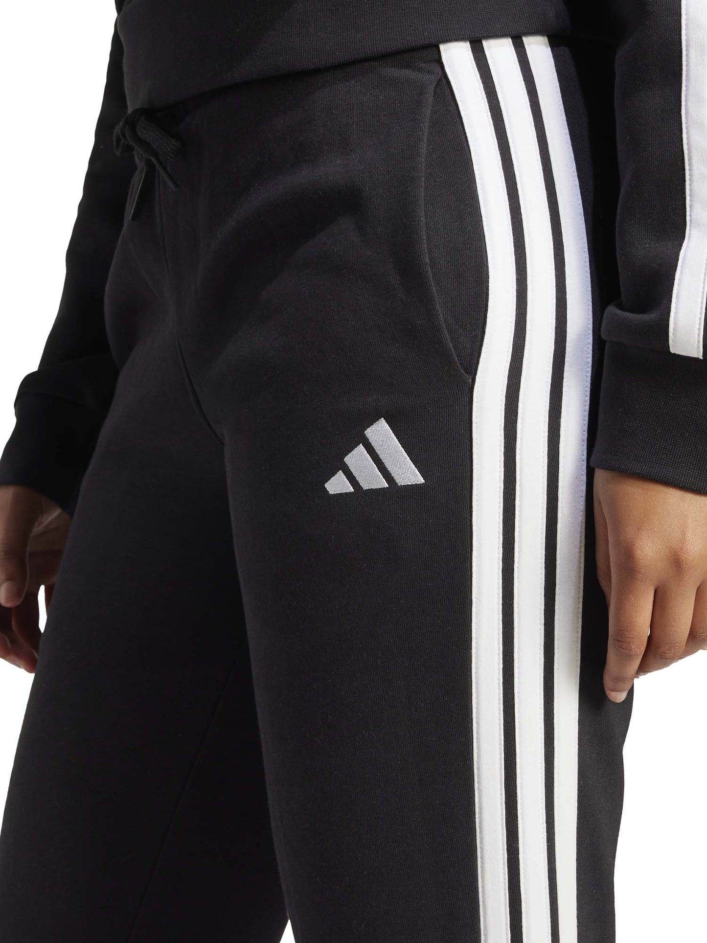 PANTALONE SLIM ESSENTIALS IN PILE ADIDAS DONNA NERO
