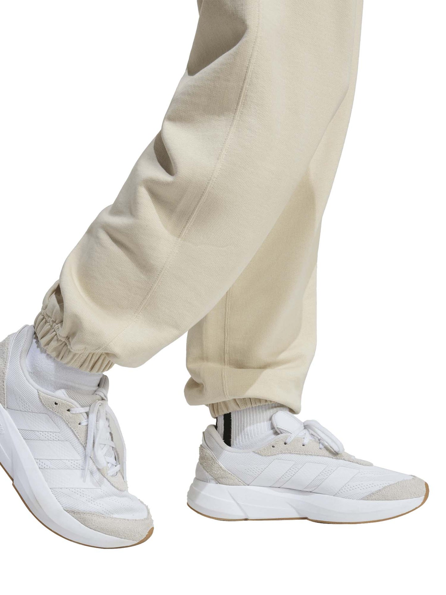 Pantaloni sportivi beige da donna Adidas in cotone French terry