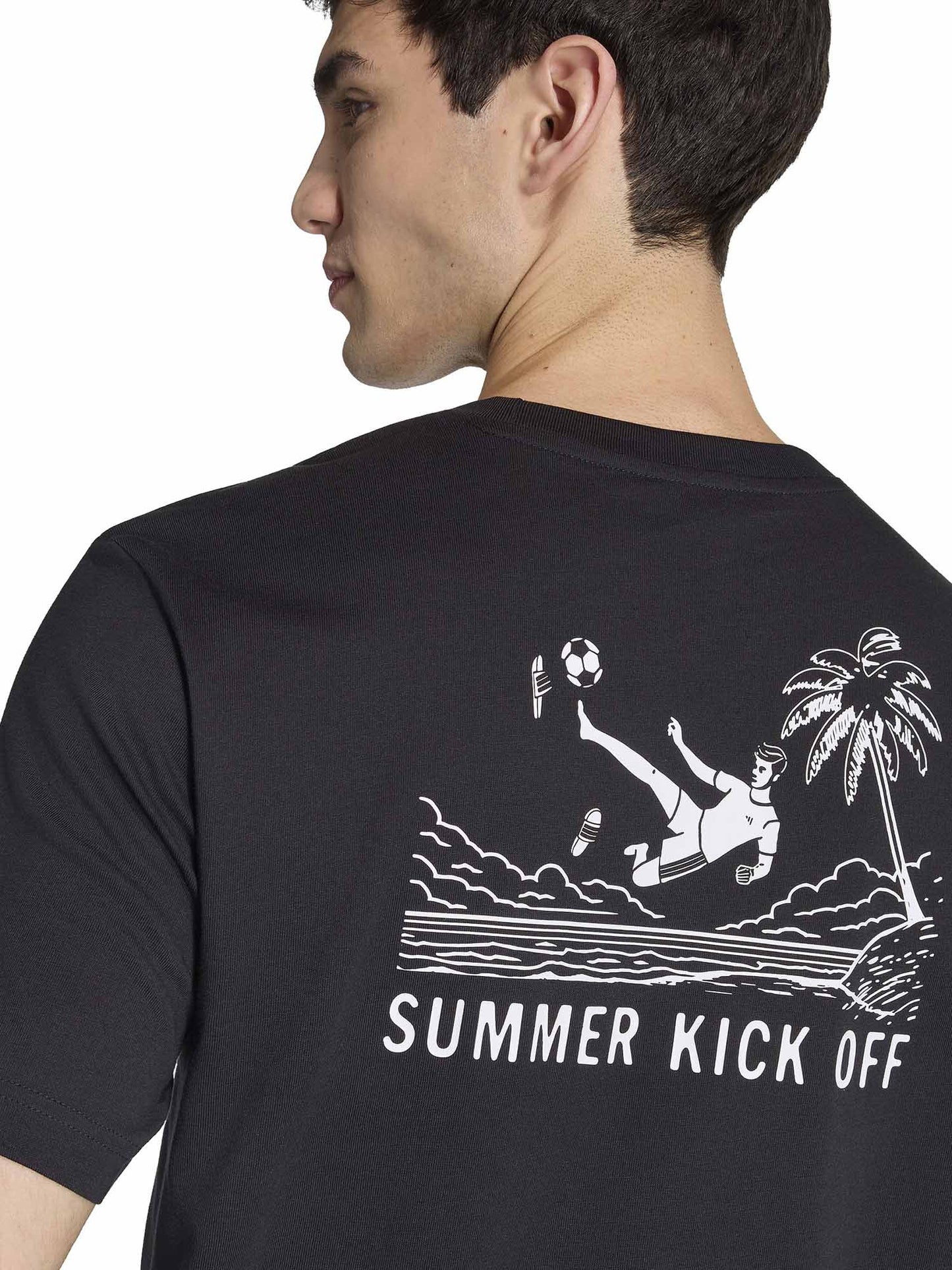 T-shirt nera Adidas da uomo con grafica sportiva