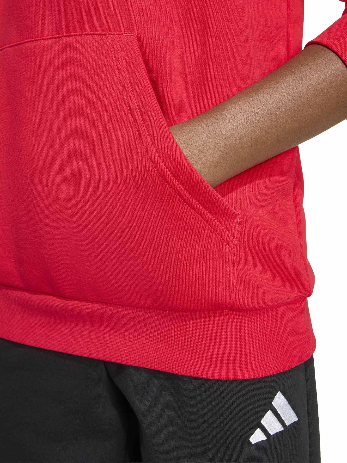 FELPA ROSSA ADIDAS CPN CAPPUCCIO E GRAFICA COLLEGE DA BAMBINA