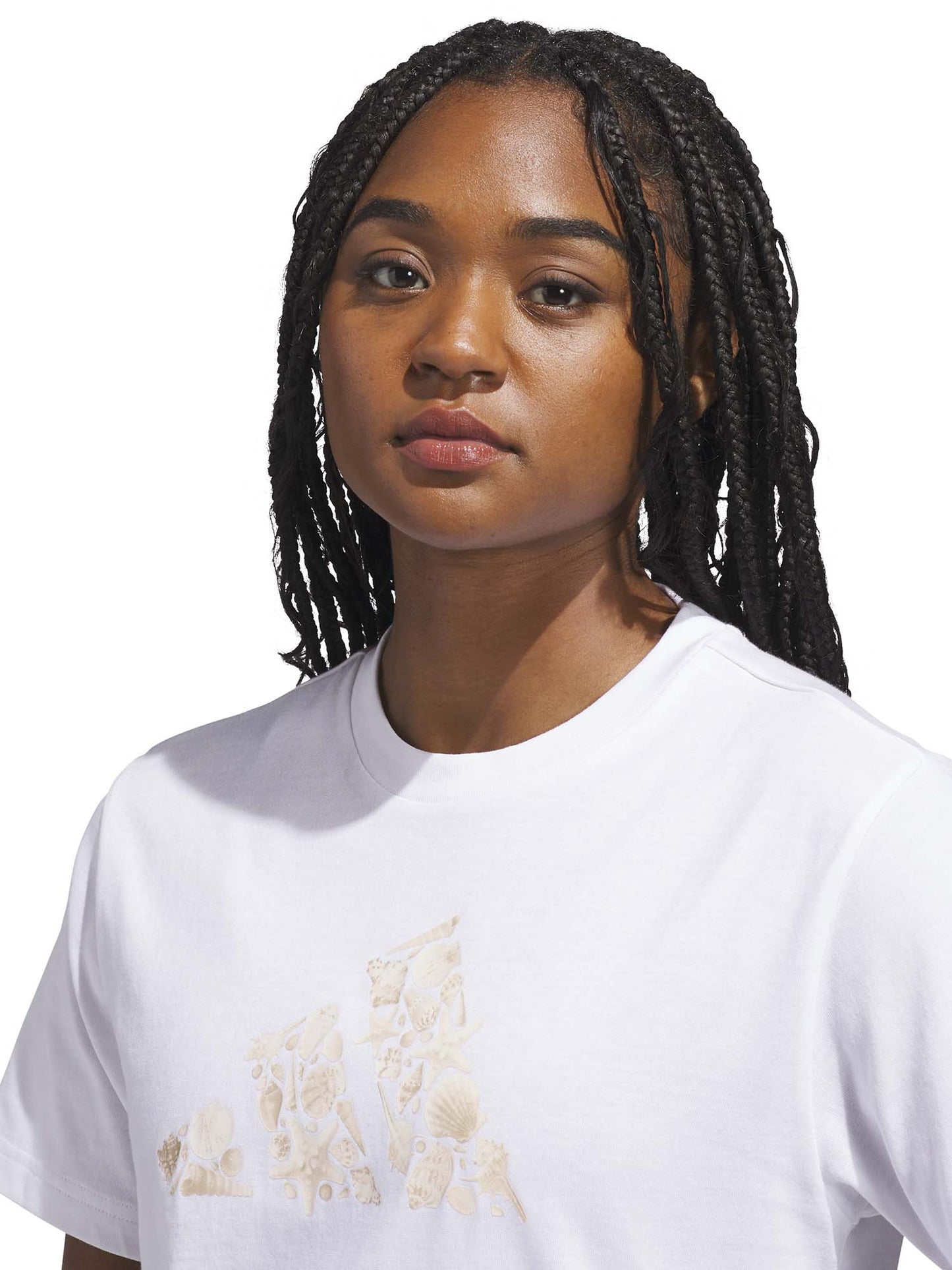T-SHIRT BIANCA ADIDAS LOGO STAMPATO DA DONNA