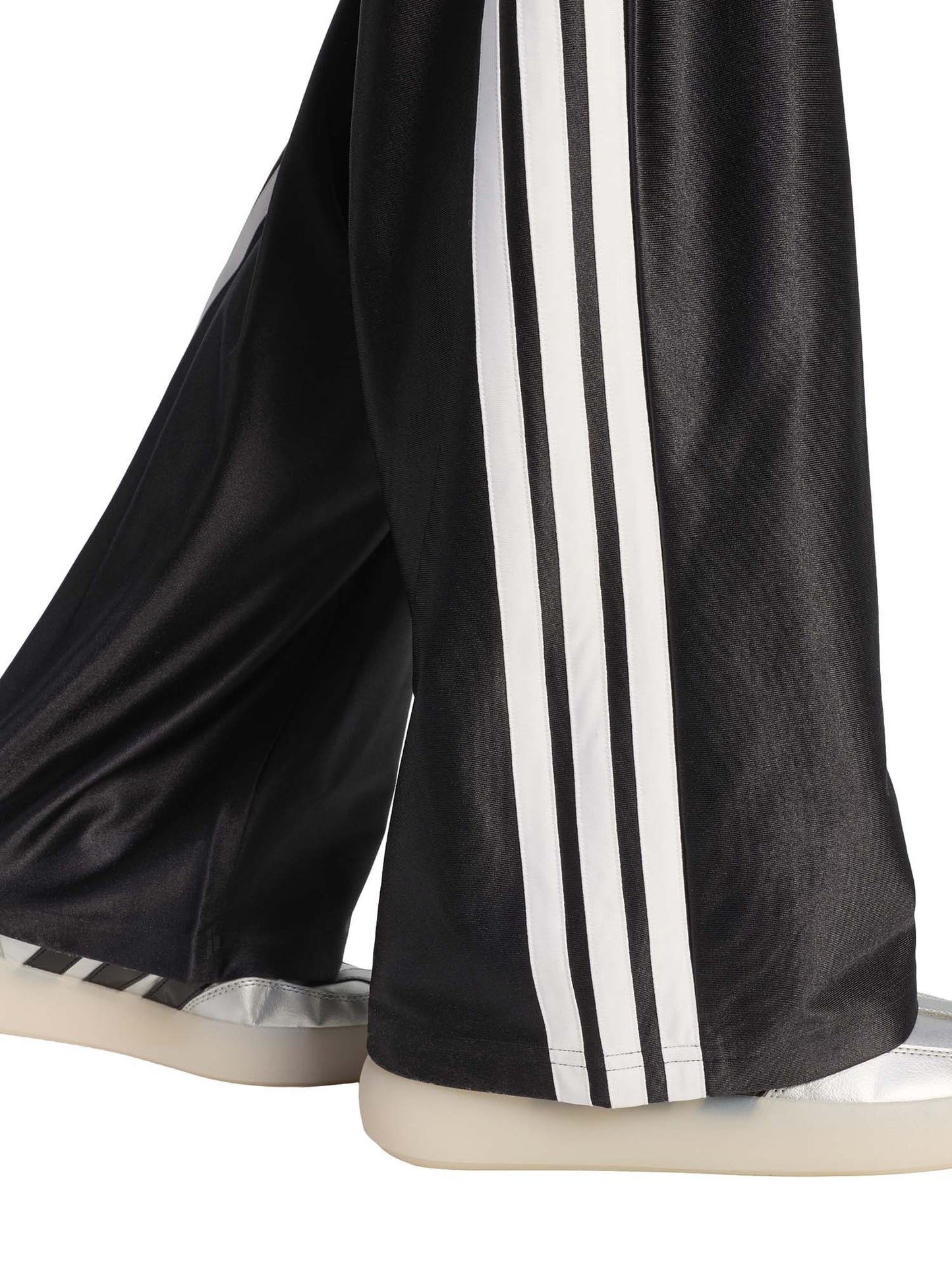 PANTALONE NERO ADIDAS GLAM A GAMBA LARGA DA BAMBINA