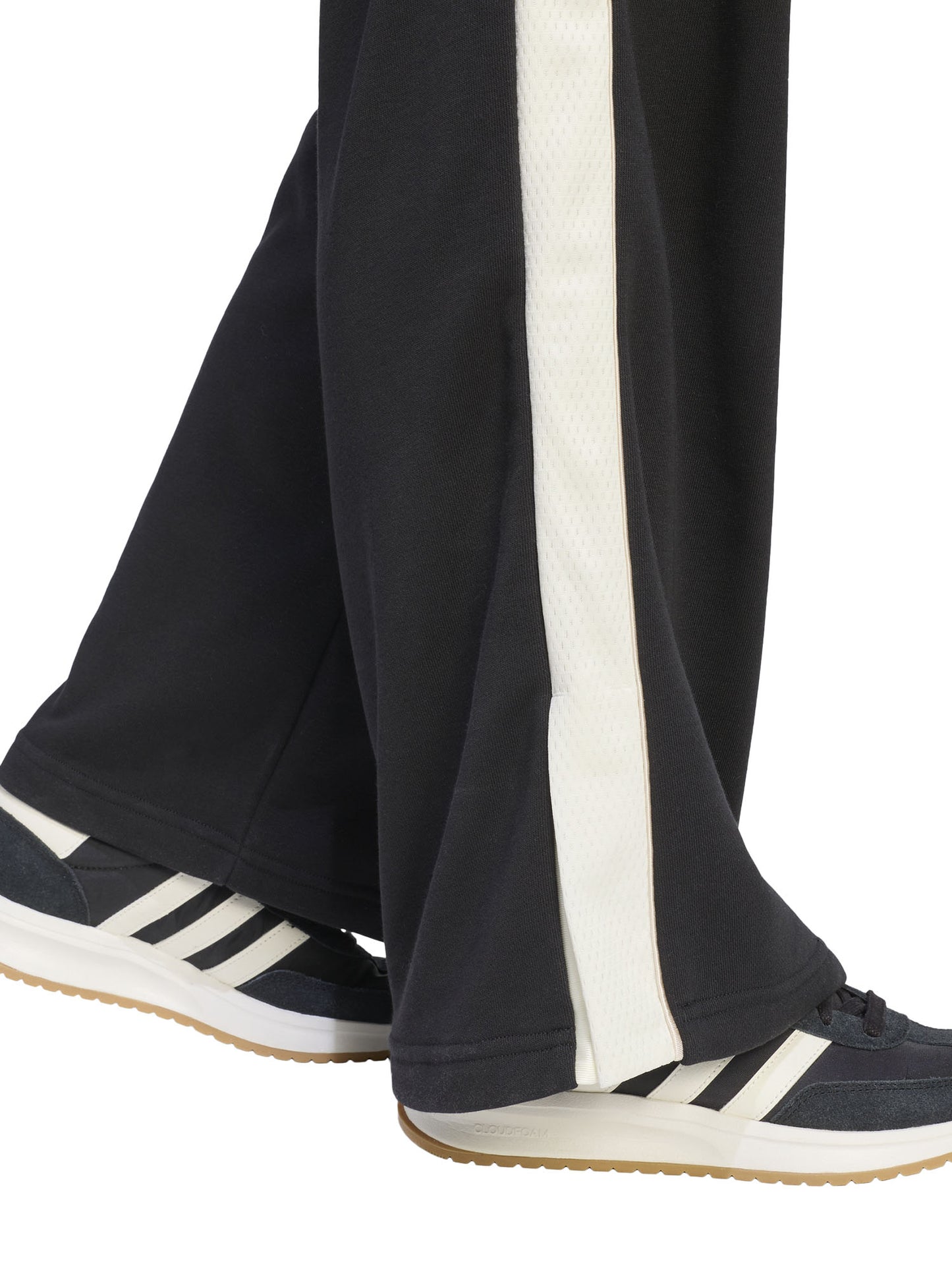 Pantaloni sportivi wide leg Adidas da bambina in nero