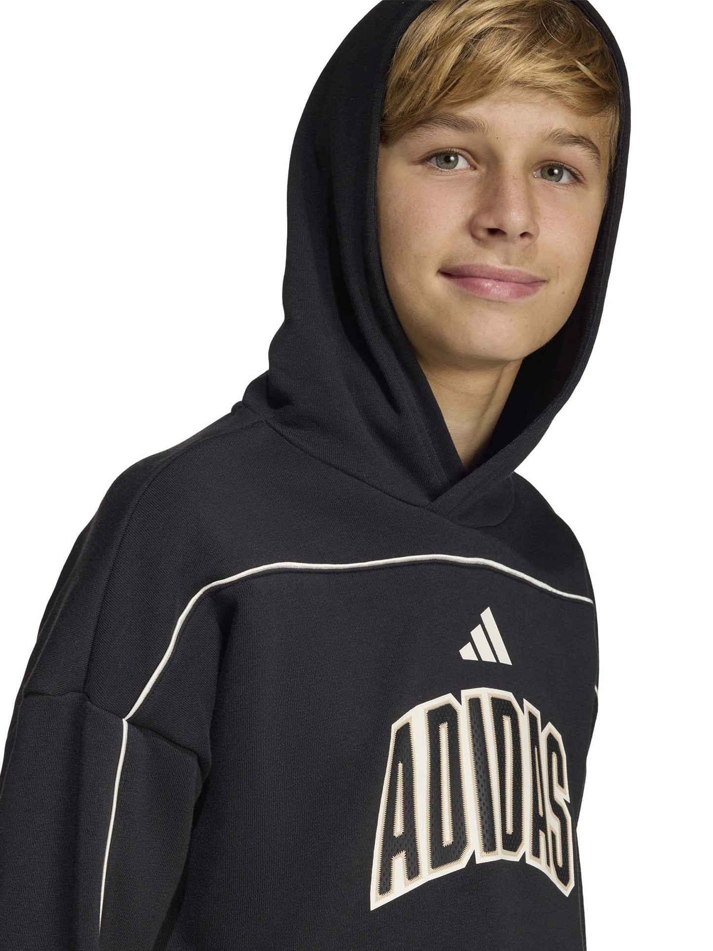 Felpa con cappuccio Adidas Stadium nera per bambino