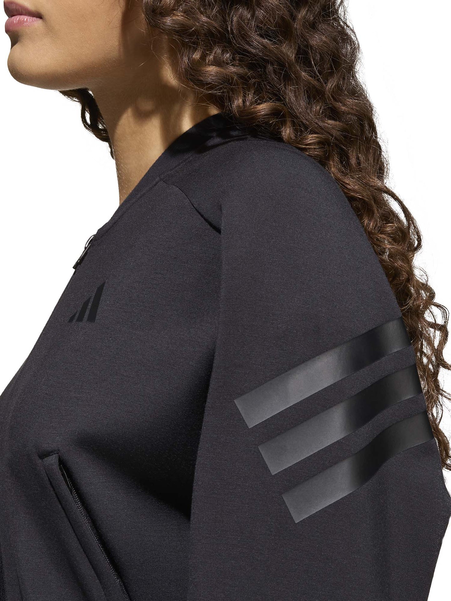 Felpa crop Adidas Future Icons 3-Stripes da bambina nera