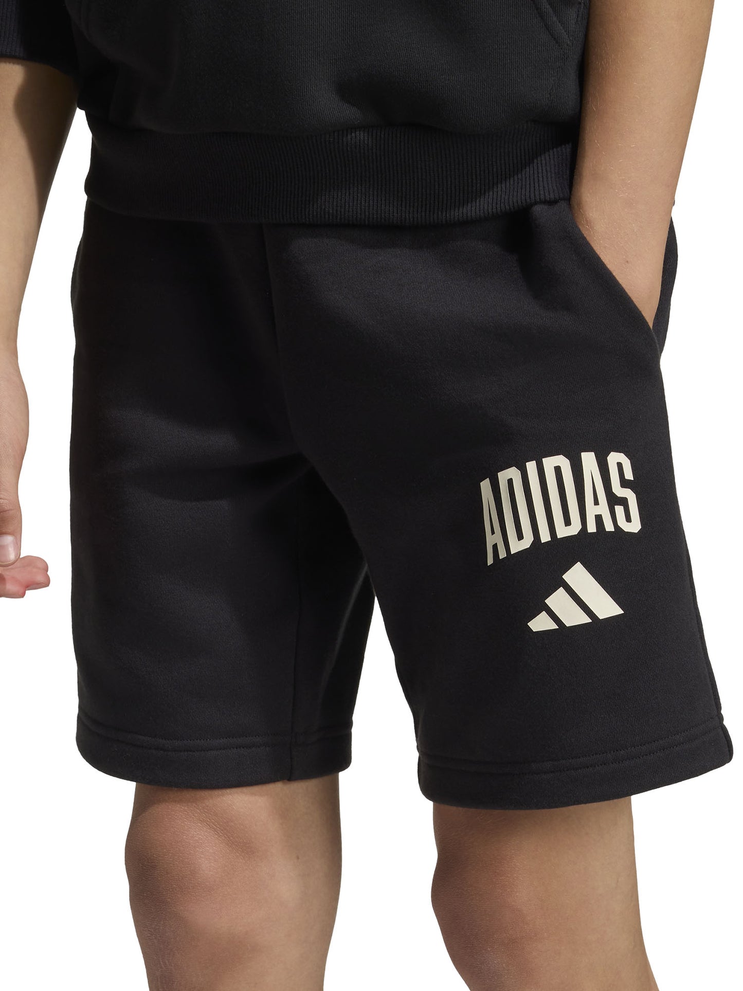 Shorts Adidas neri junior bimbo/a in cotone e poliestere riciclato
