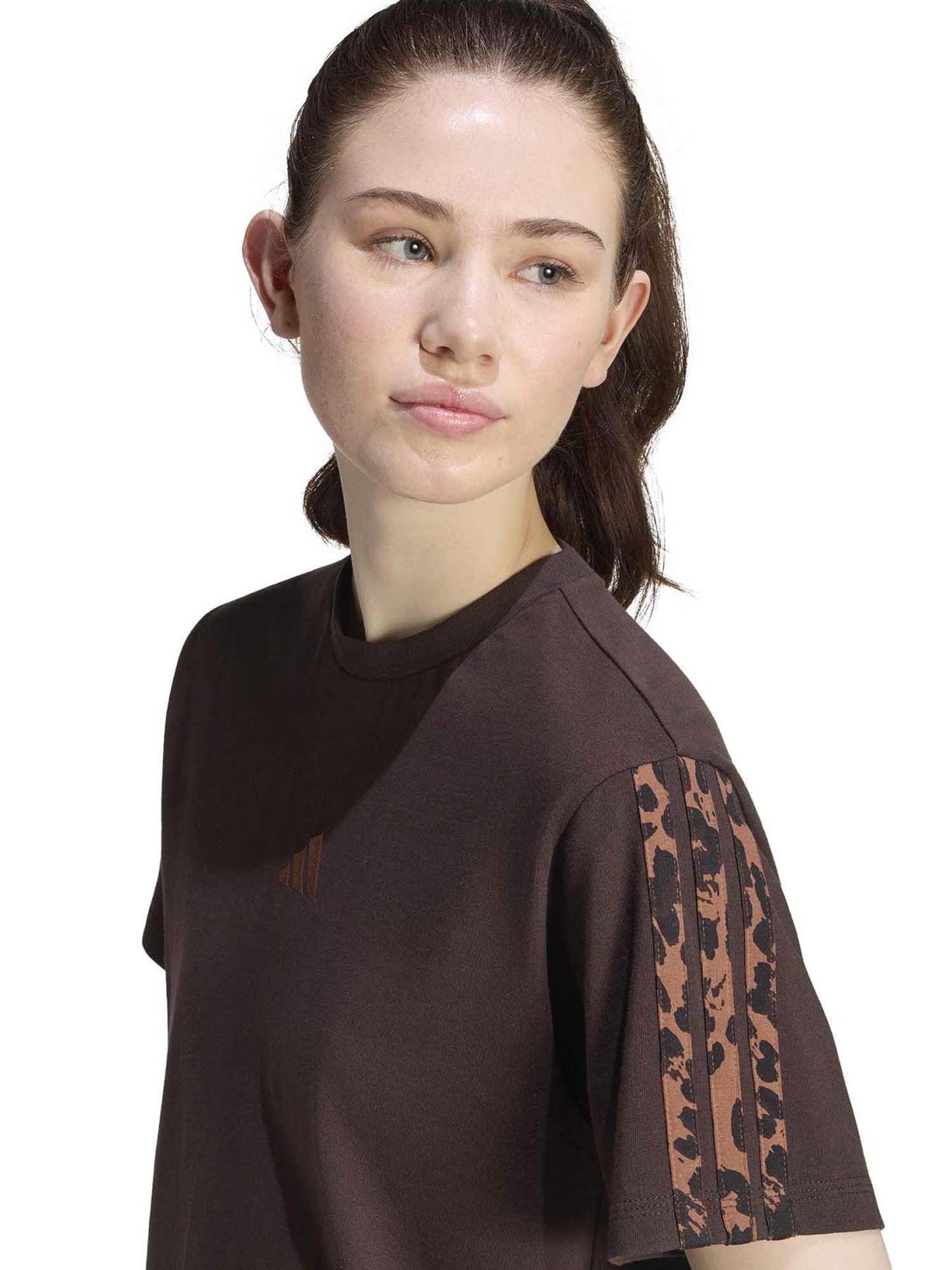 Adidas Leo, t-shirt maniche corte da donna marrone