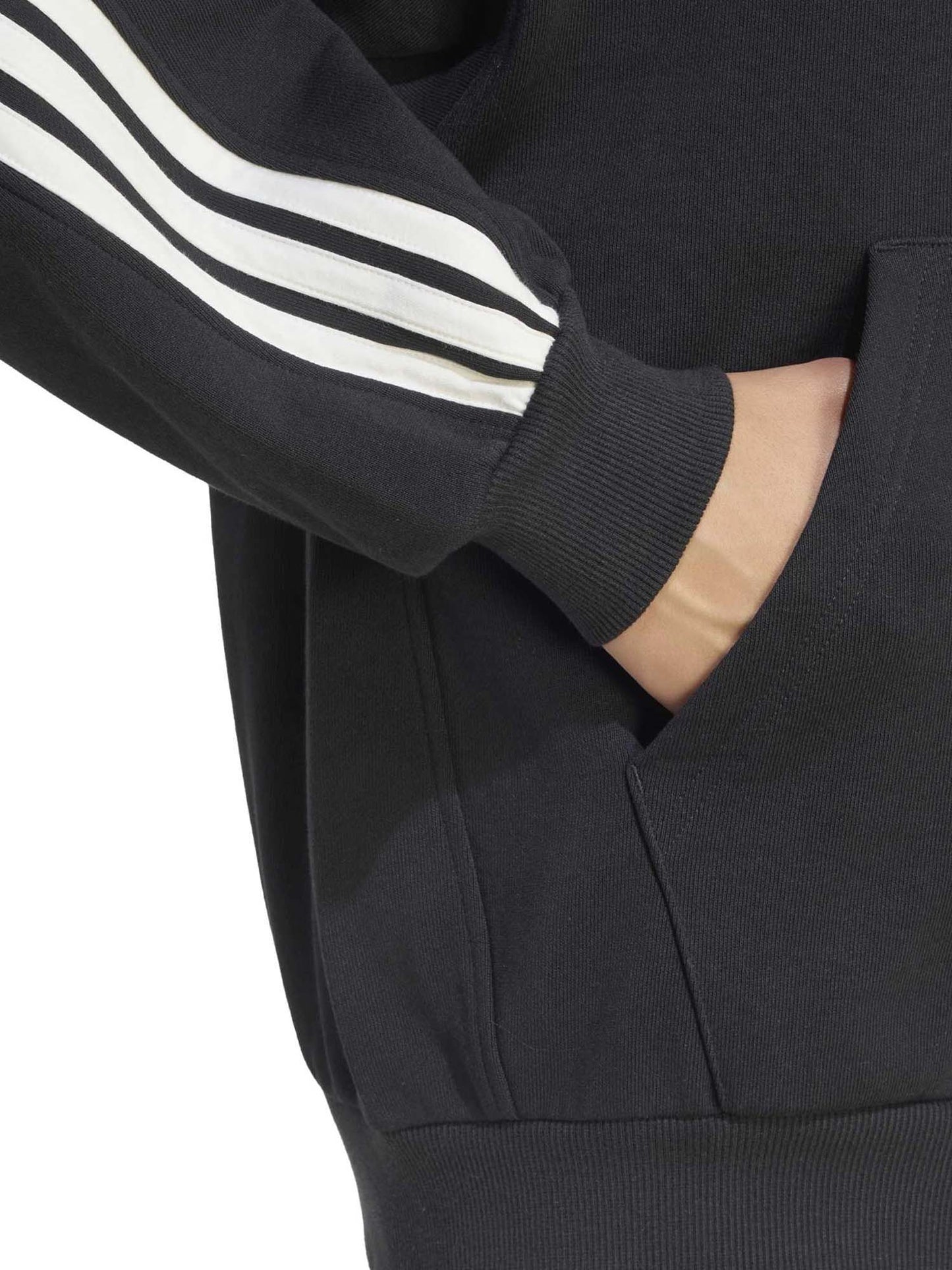 Adidas Kit 3-Stripes Full-Zip, felpa da uomo nera