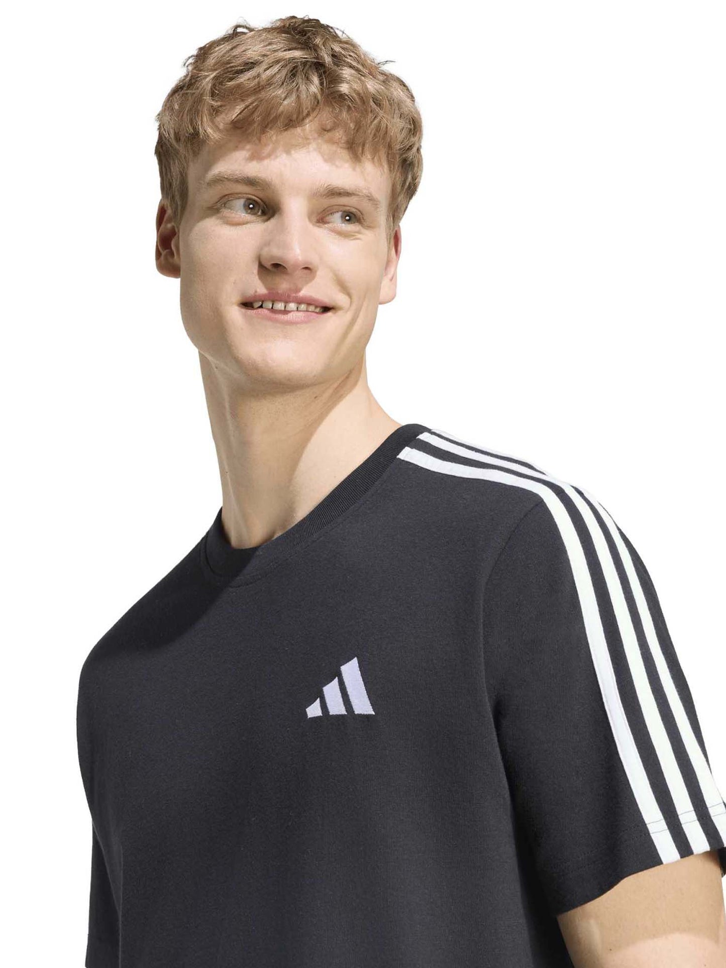 Adidas Essentials 3-Stripes, t-shirt maniche corte da uomo nero