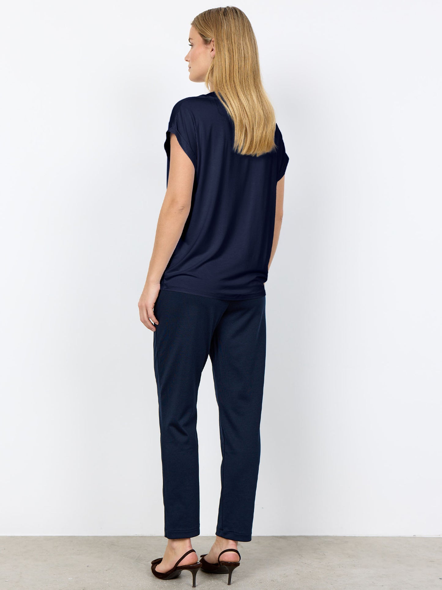 T-shirt Marica blu con scollo a V da donna Soya Concept
