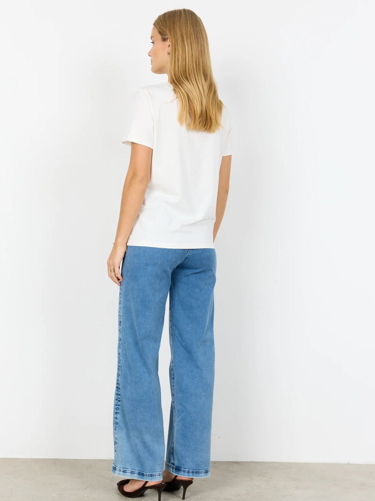 T-shirt girocollo Soyaconcept nera da donna con stampa casual