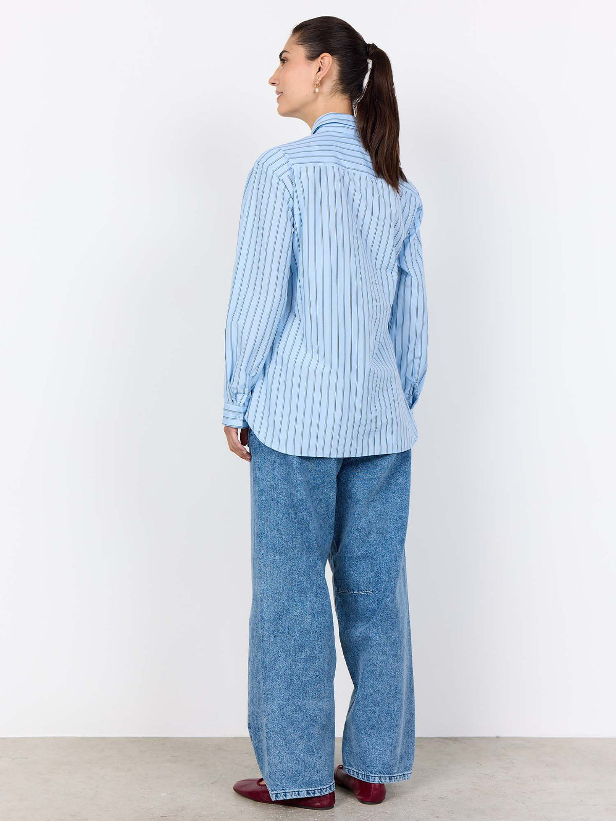 Soya c. camicia nodo da donna celeste