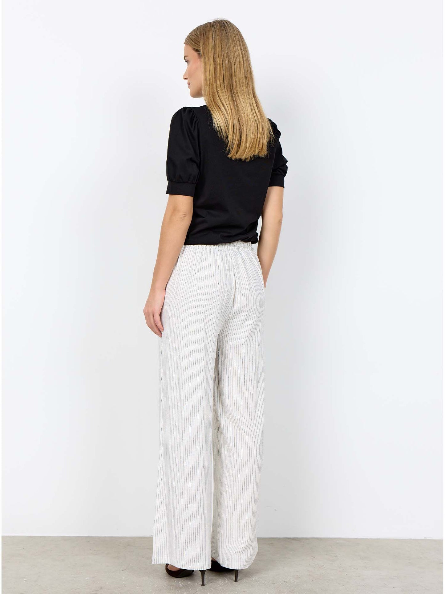 Pantaloni a righe SoyaConcept da donna neri casual